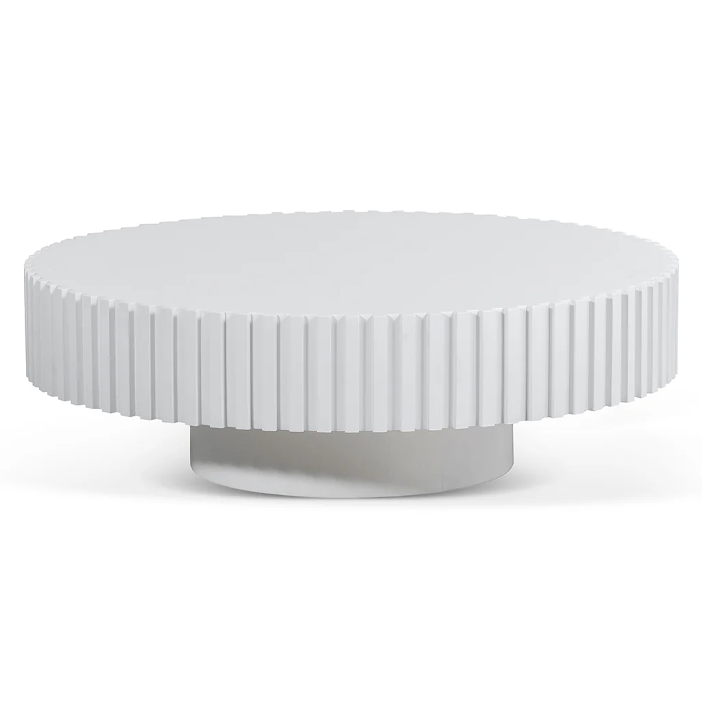 CCF6776-CN Oak Round Coffee Table - White