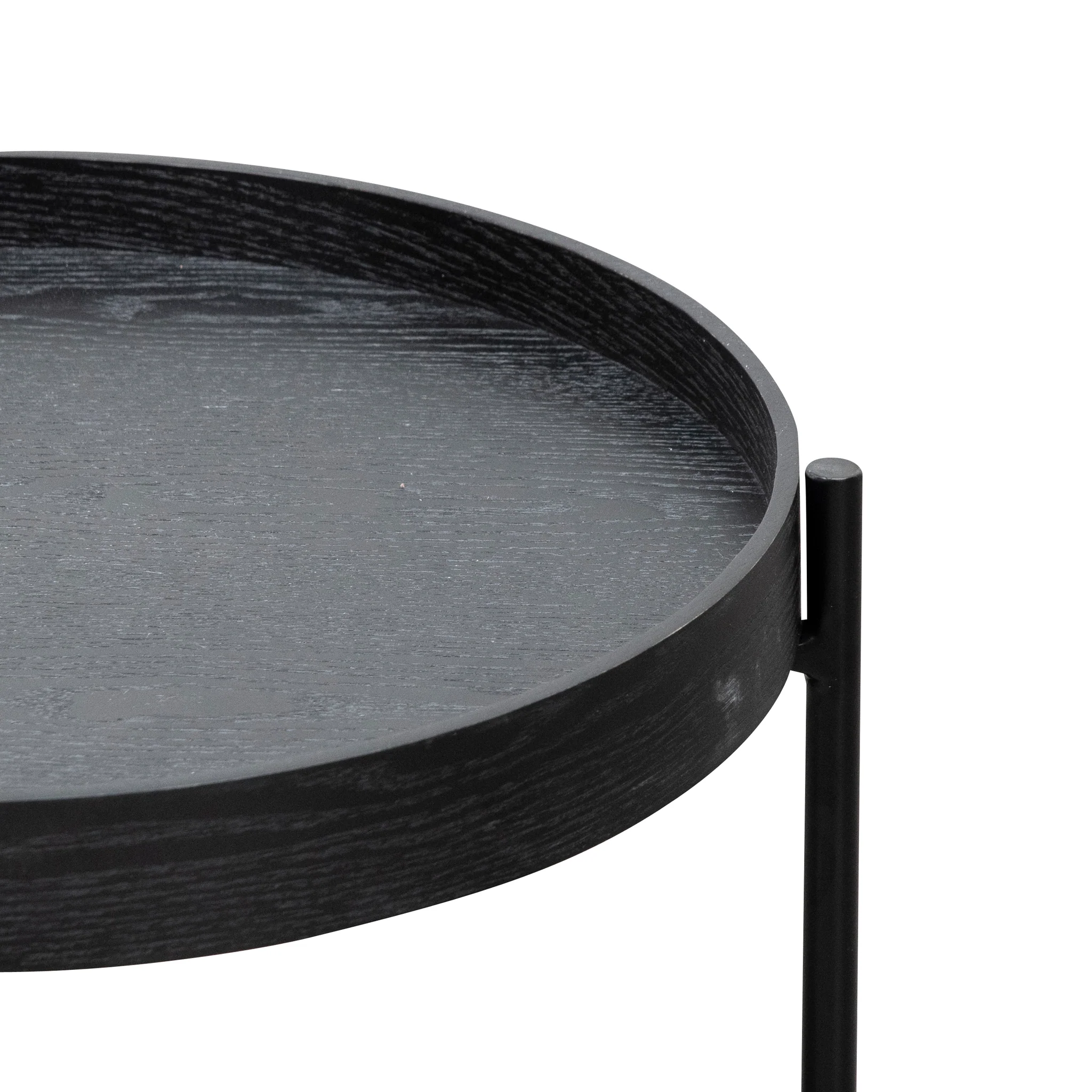 CCF6847-DW 44cm Round Side Table - Full Black - Image 2