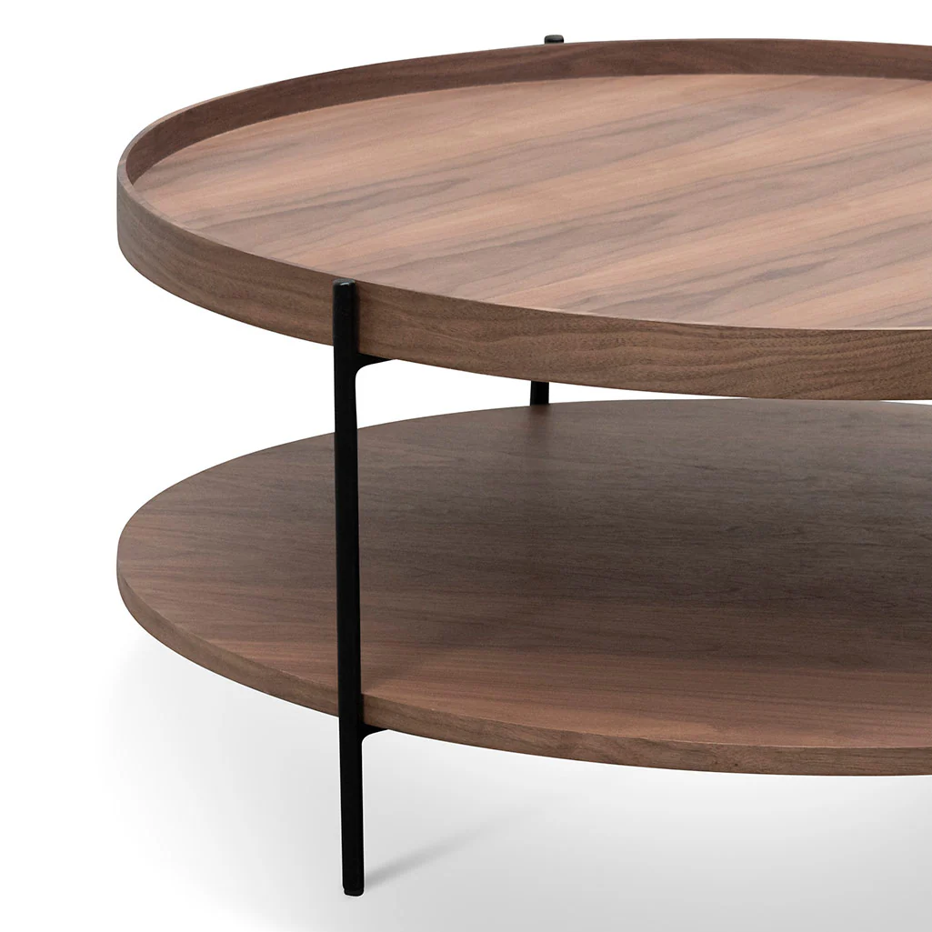 CCF6848-DW 90cm Round Coffee Table - Walnut - Image 4