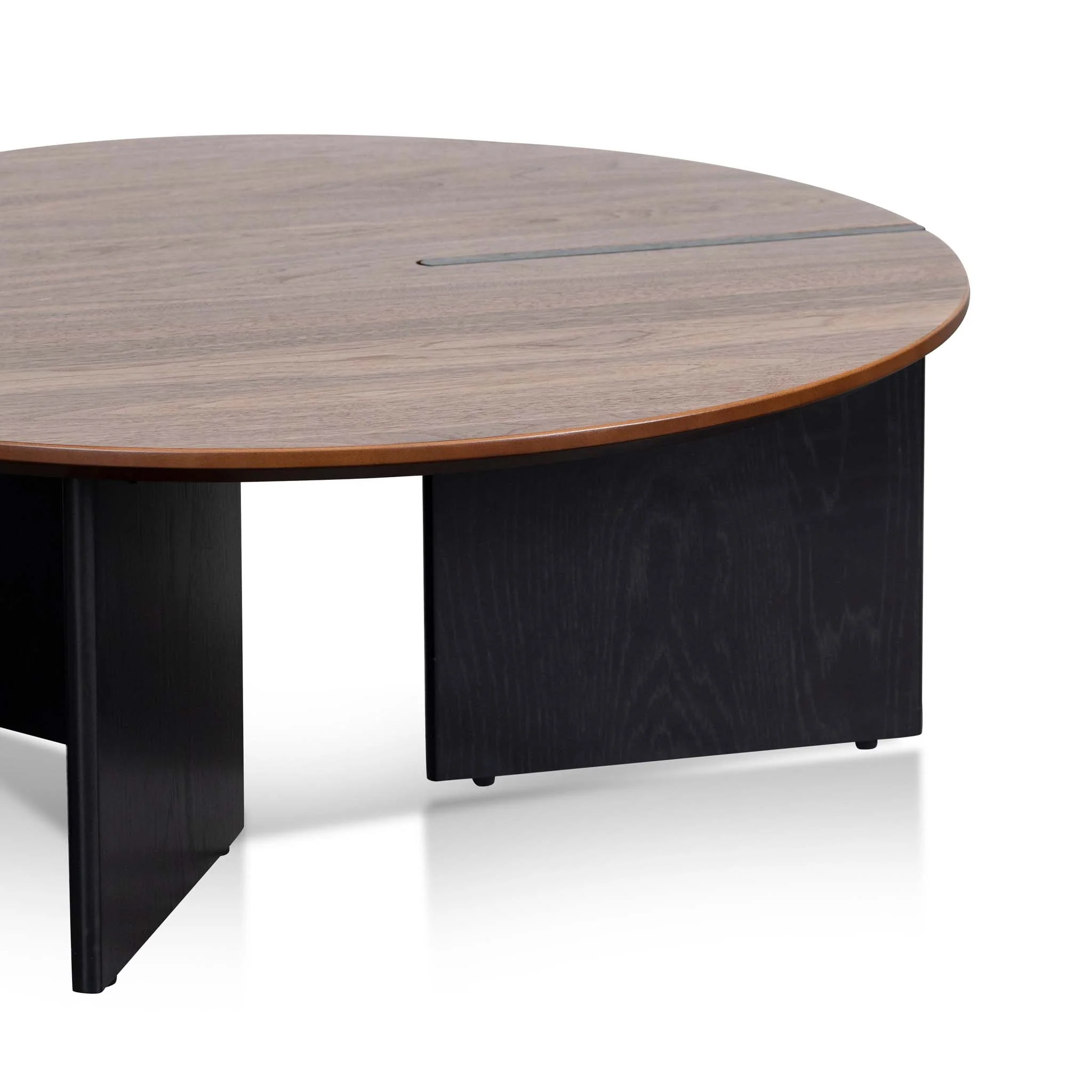 CCF8059-KD-CF8060-KD Nest of Light Walnut Coffee Table - Black Legs - Image 10