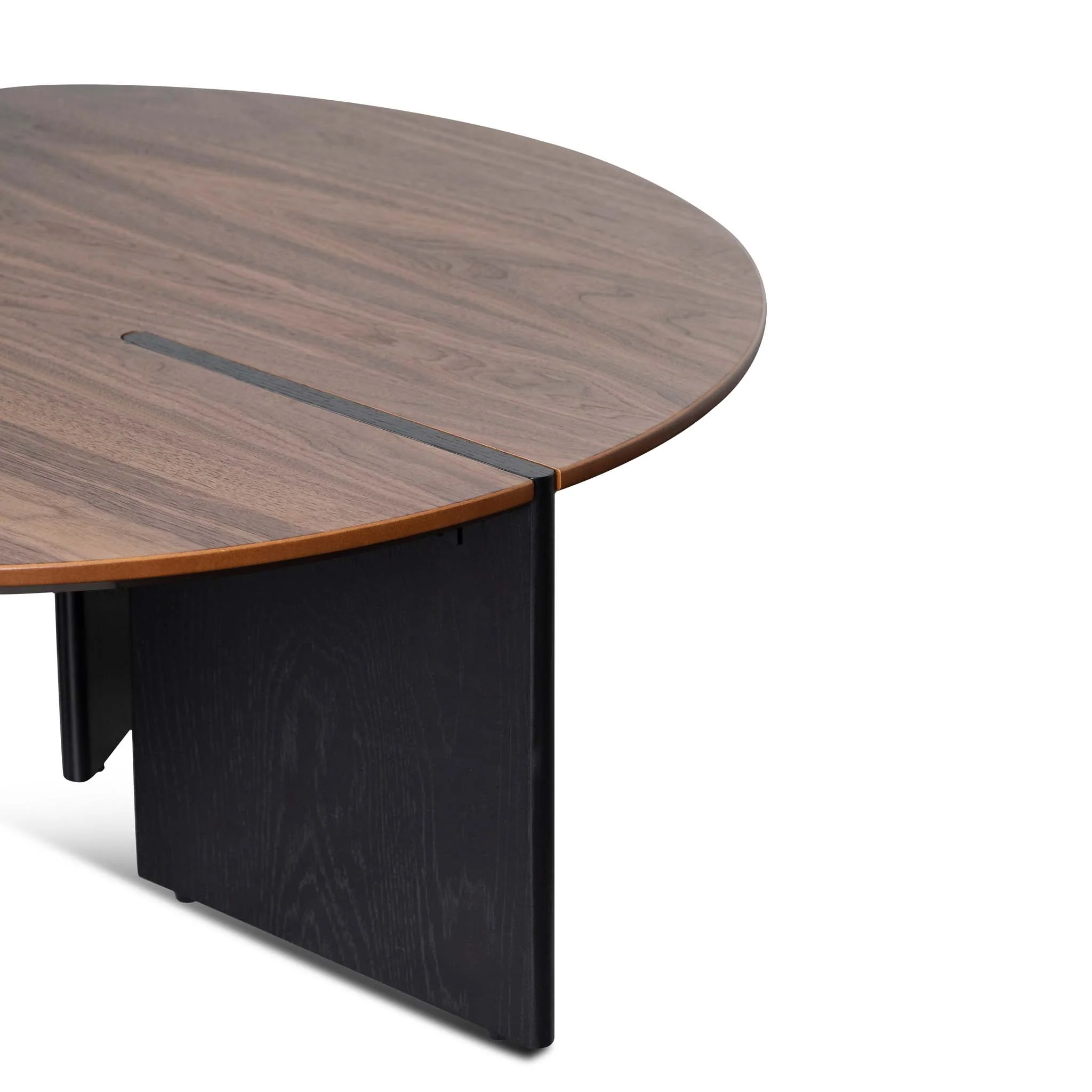 CCF8059-KD-CF8060-KD Nest of Light Walnut Coffee Table - Black Legs - Image 7