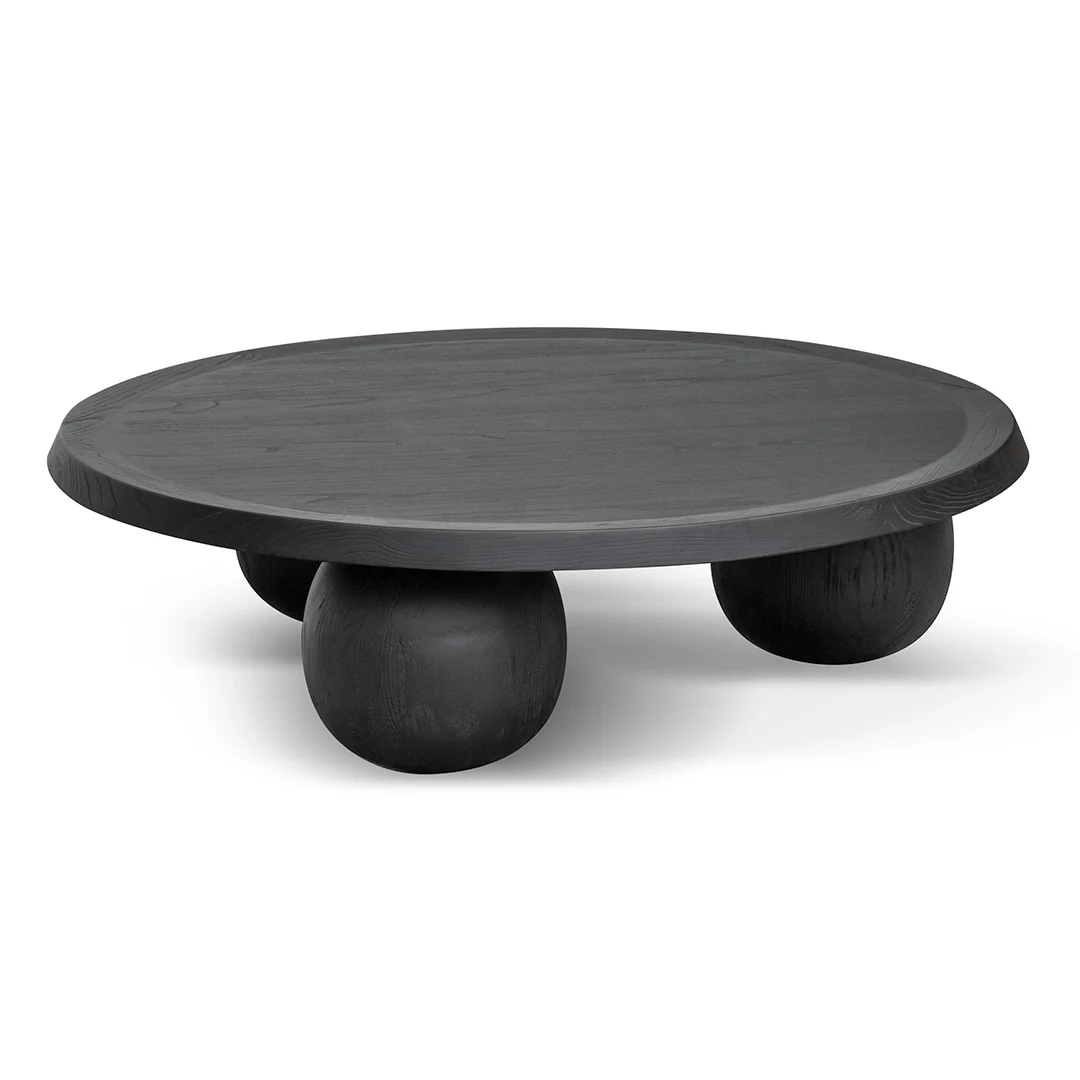 CCF8283-NI 100cm Elm Ball Coffee Table - Full Black - Image 3