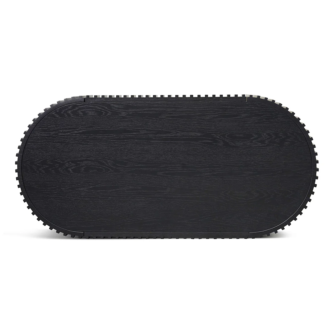 CCF8489-CN 1.3m Oval Coffee Table - Full Black Oak - Image 4