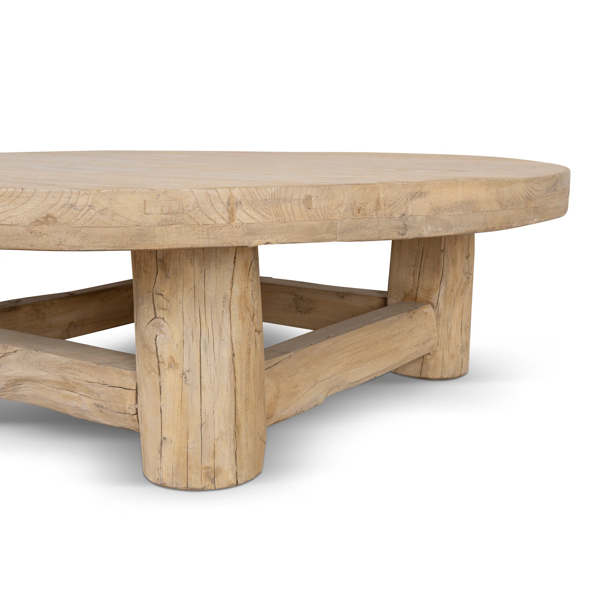 CCF8657-NA 100cm Elm Round Coffee Table - Natural - Image 5