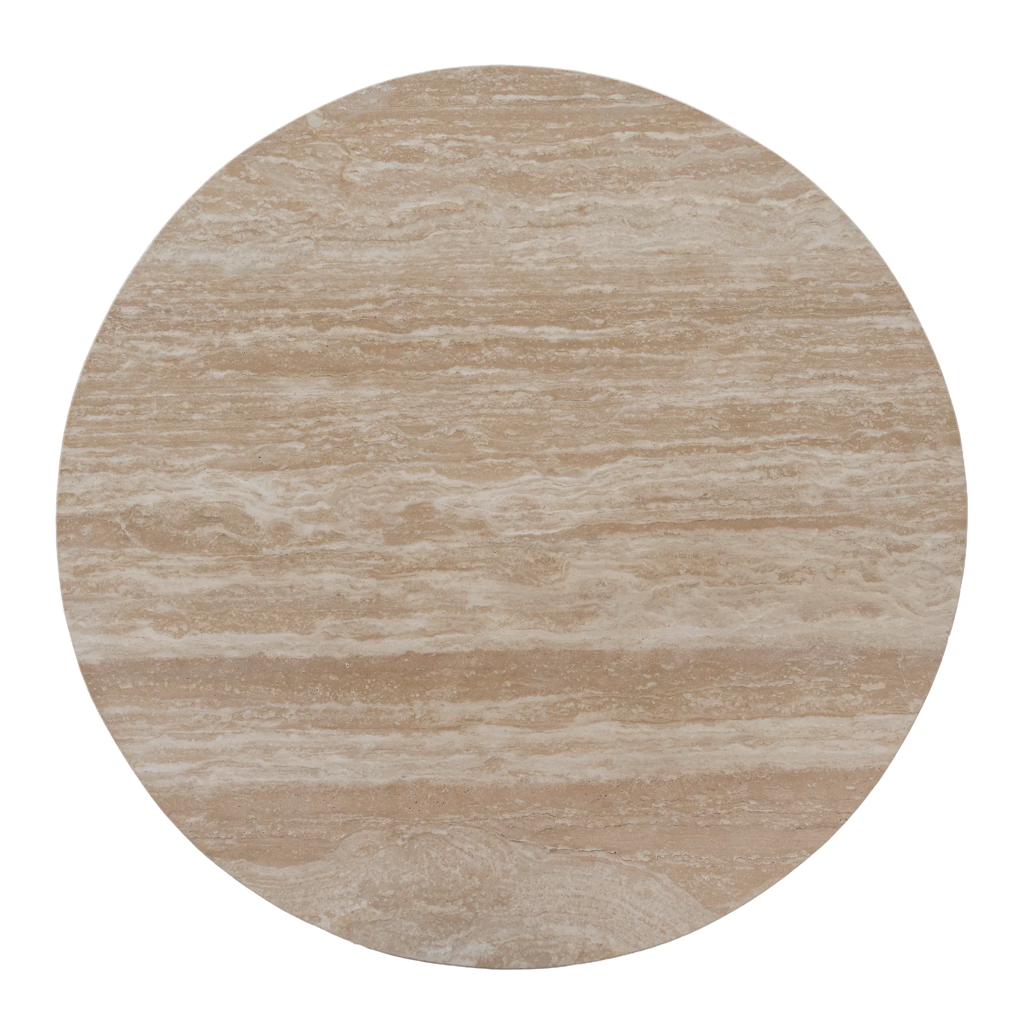 CCF8666-NI Travertine Marble 100cm Round Coffee Table - Light Natural Elm - Image 11