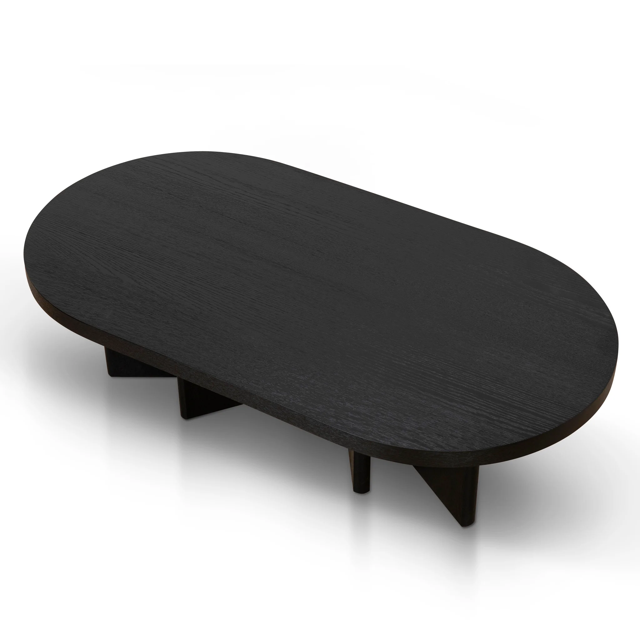 CCF8704-VA 1.3m Pill Shape Coffee Table - Textured Espresso Black - Image 4
