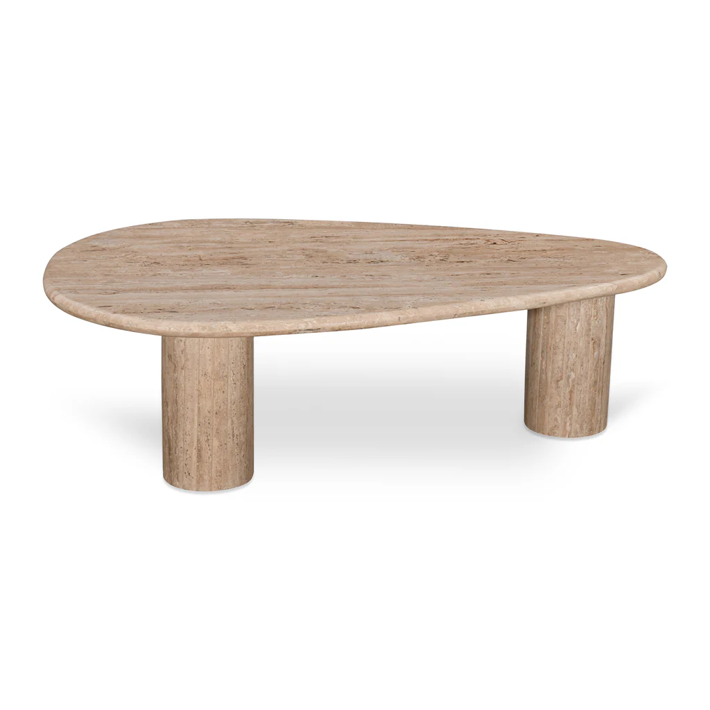 CCF8714-RB 1.2m Travertine Top Oval Coffee Table - Walnut - Image 9