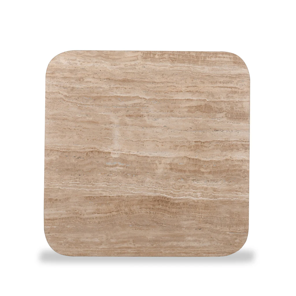 CCF8717-RB 90cm Travertine Top Coffee Table - Walnut - Image 10