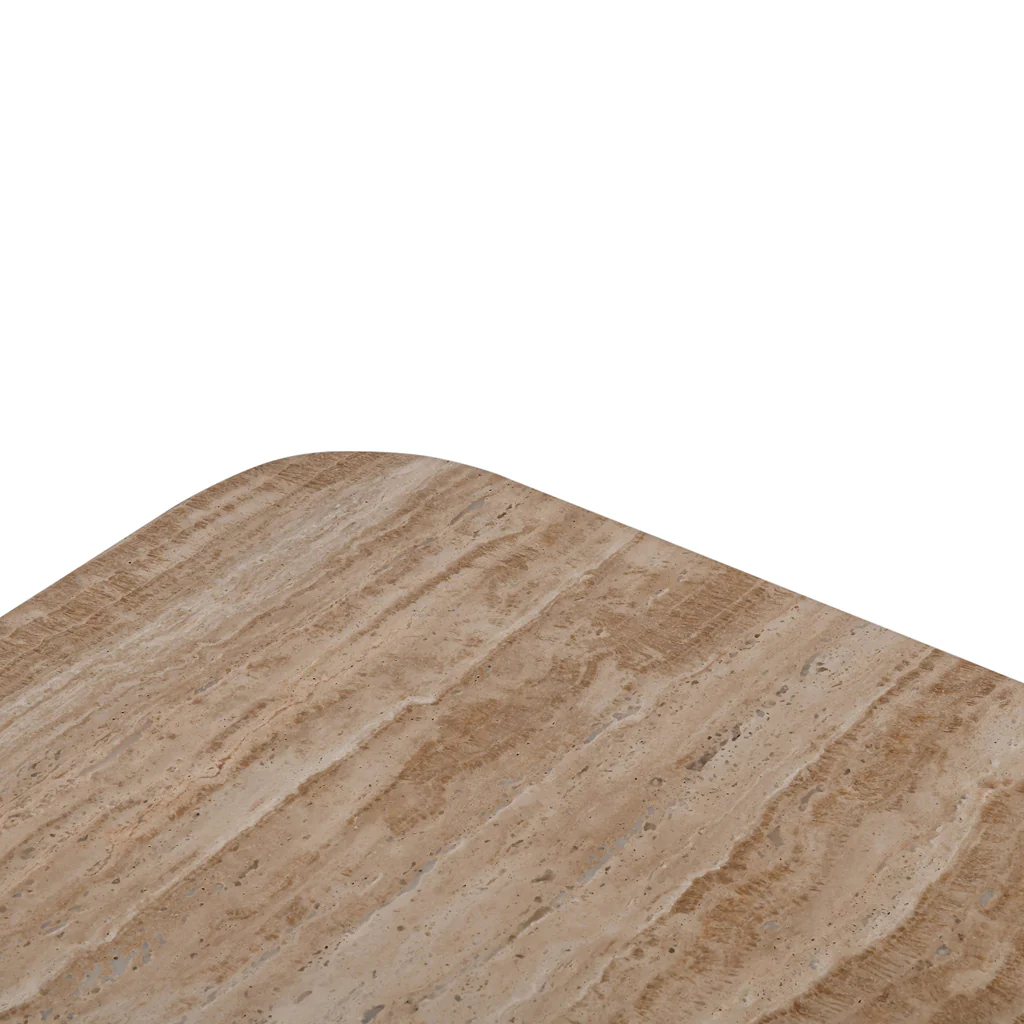 CCF8717-RB 90cm Travertine Top Coffee Table - Walnut - Image 8