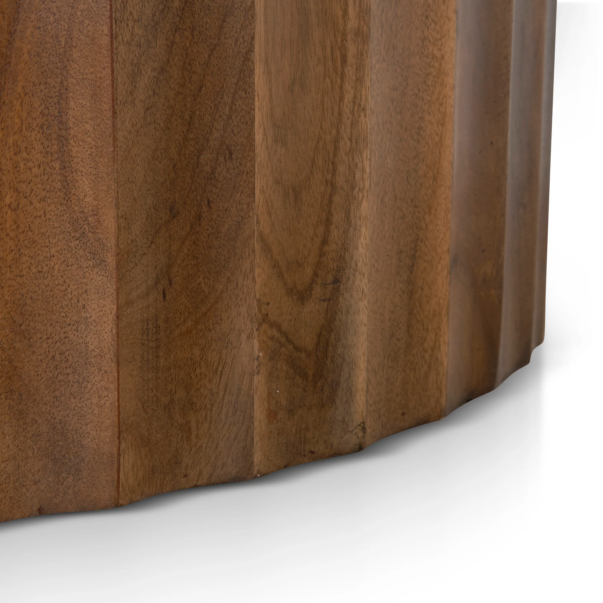 CCF8724-RB 89cm Travertine Top Round Coffee Table - Walnut - Image 4