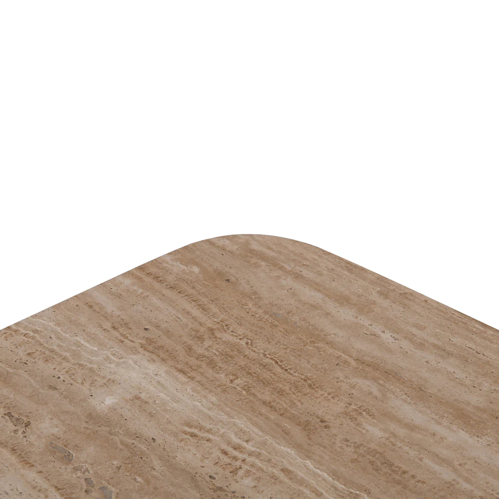 CCF8735-RB 90cm Travertine Top Coffee Table - White - Image 7