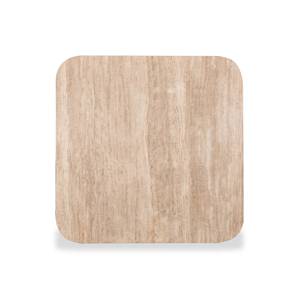 CCF8735-RB 90cm Travertine Top Coffee Table - White - Image 9
