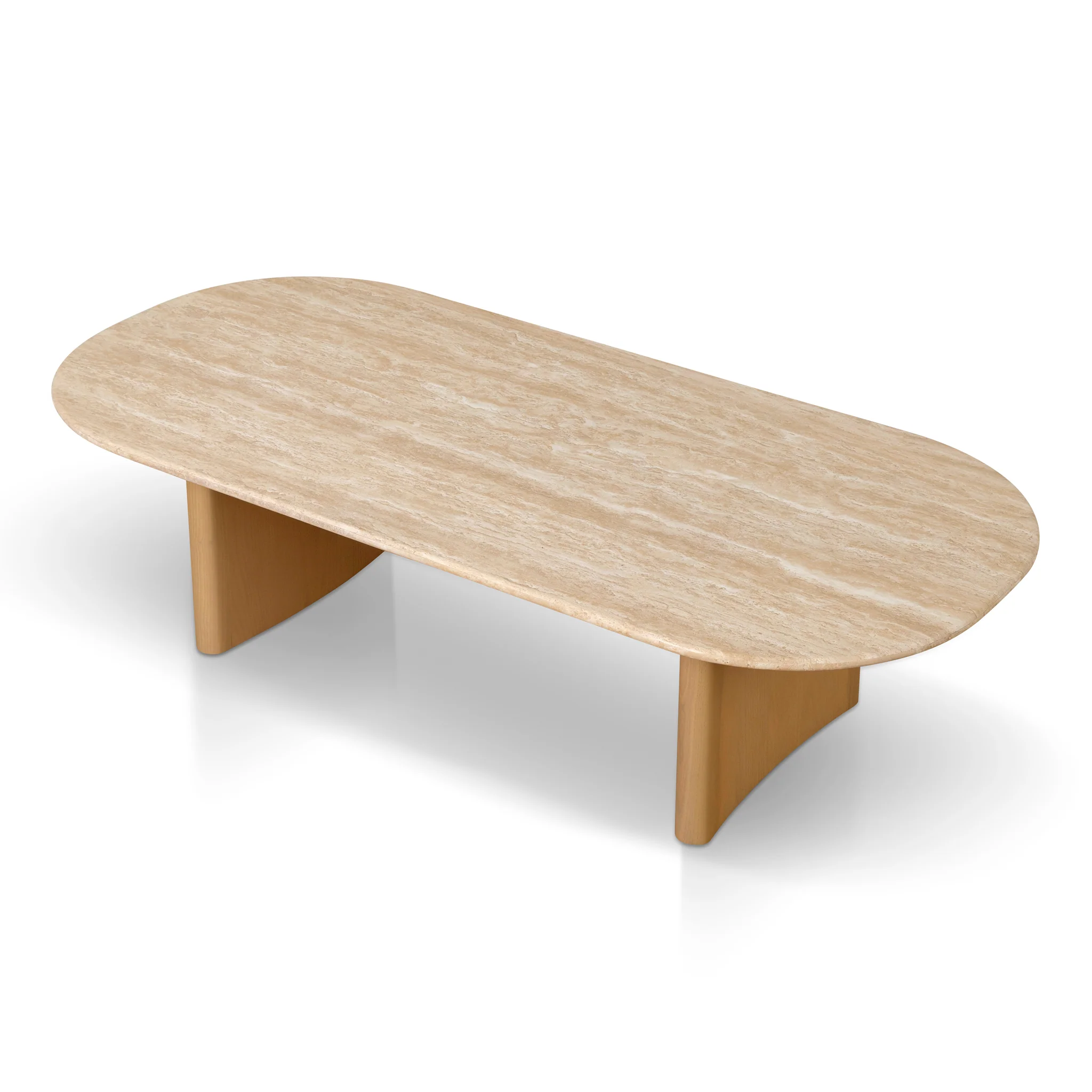 CCF8739-KK 1.5m Travertine Top Coffee Table - Creme Ash - Image 4