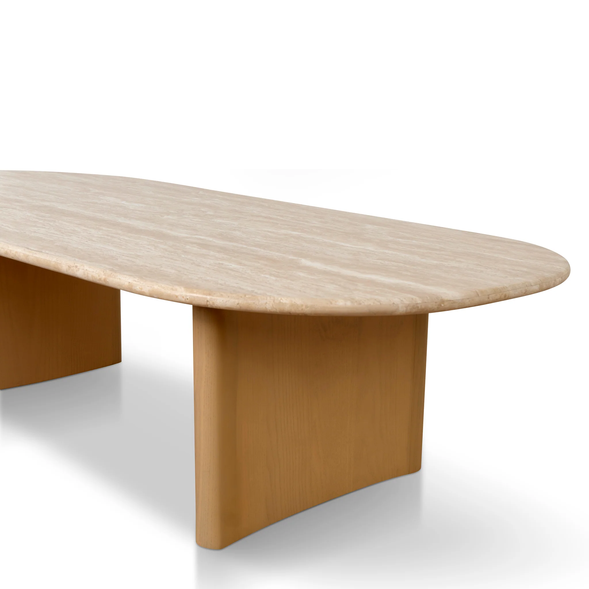 CCF8739-KK 1.5m Travertine Top Coffee Table - Creme Ash - Image 5