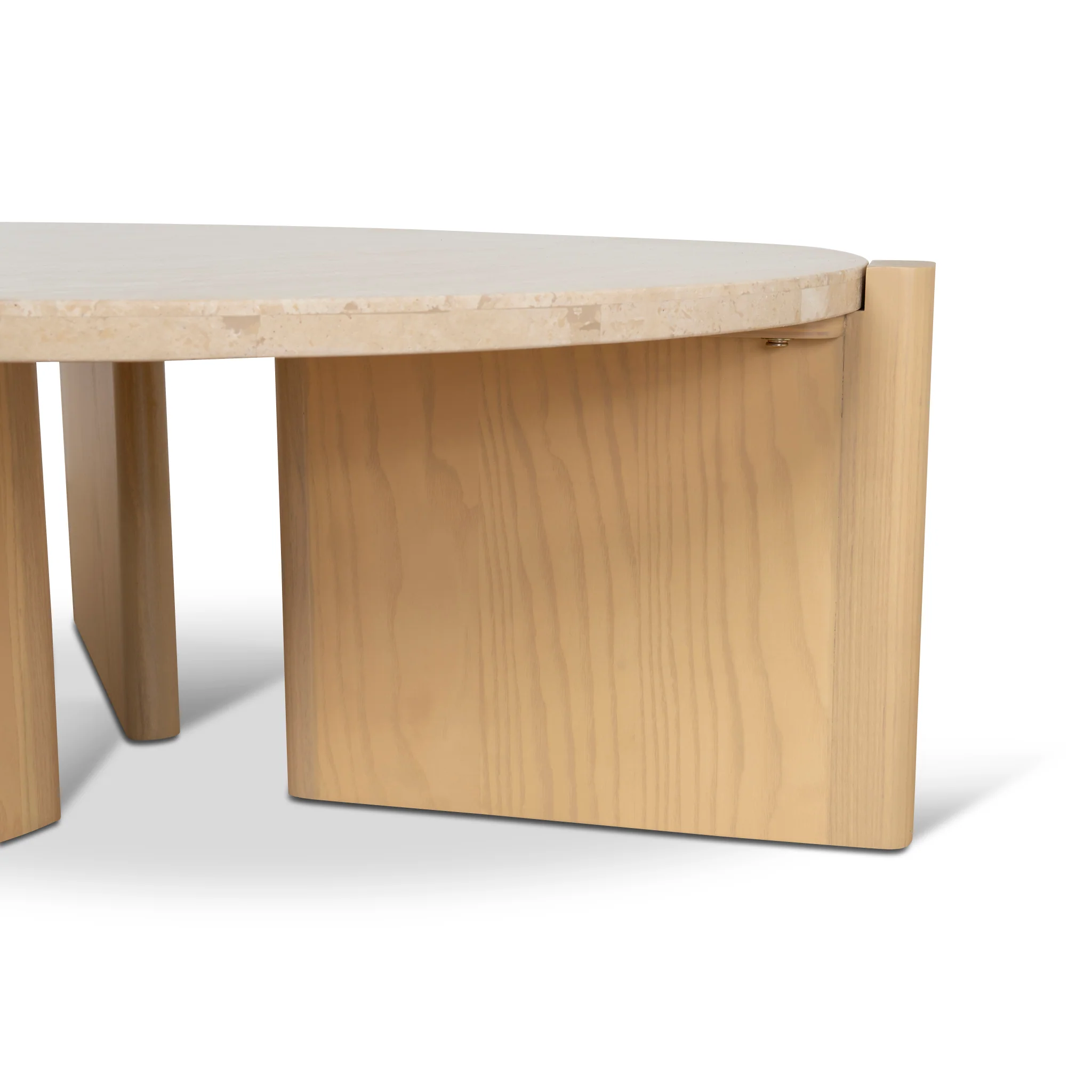 CCF8743-KK Travertine Top Round Nested Table - Creme Ash - Image 11
