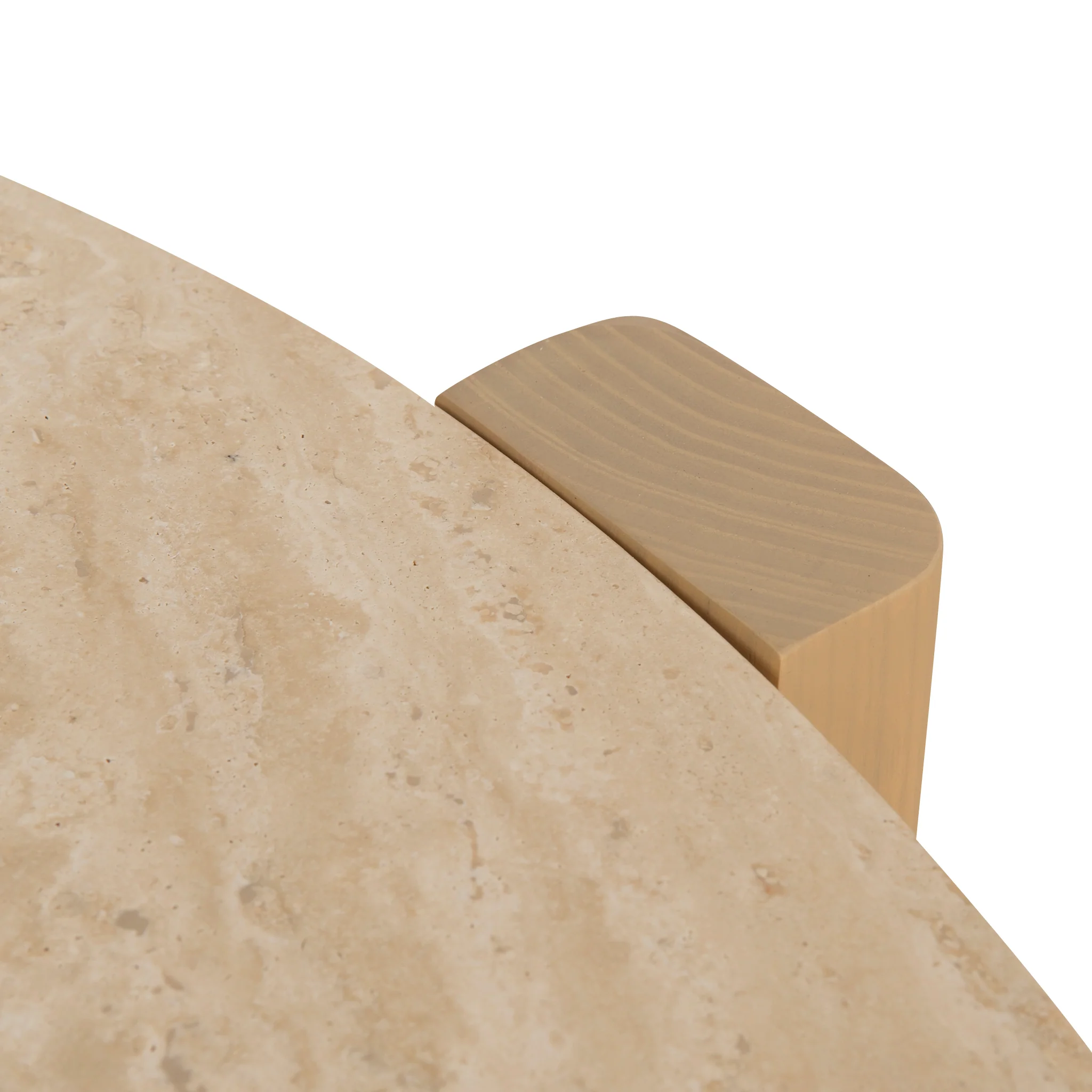 CCF8743-KK Travertine Top Round Nested Table - Creme Ash - Image 12