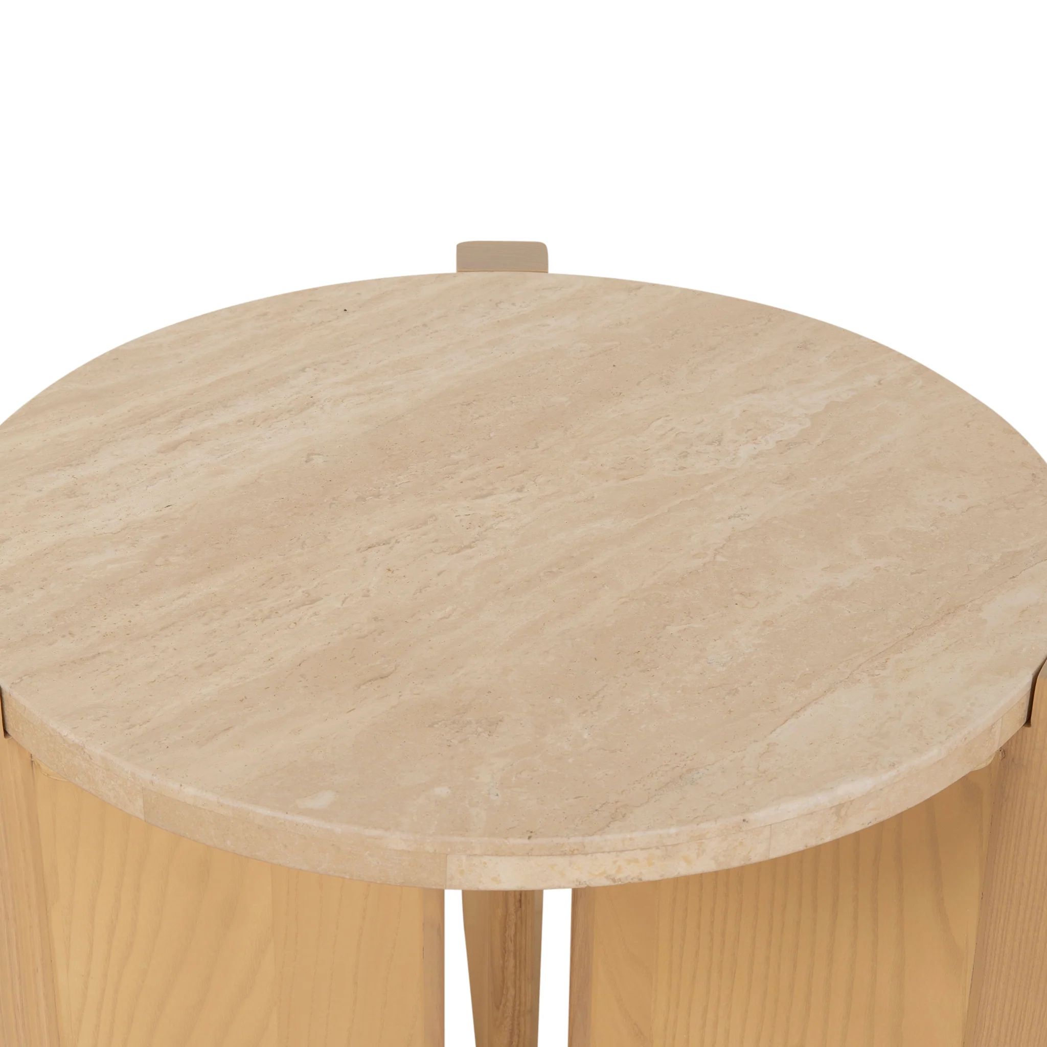 CCF8743-KK Travertine Top Round Nested Table - Creme Ash - Image 16
