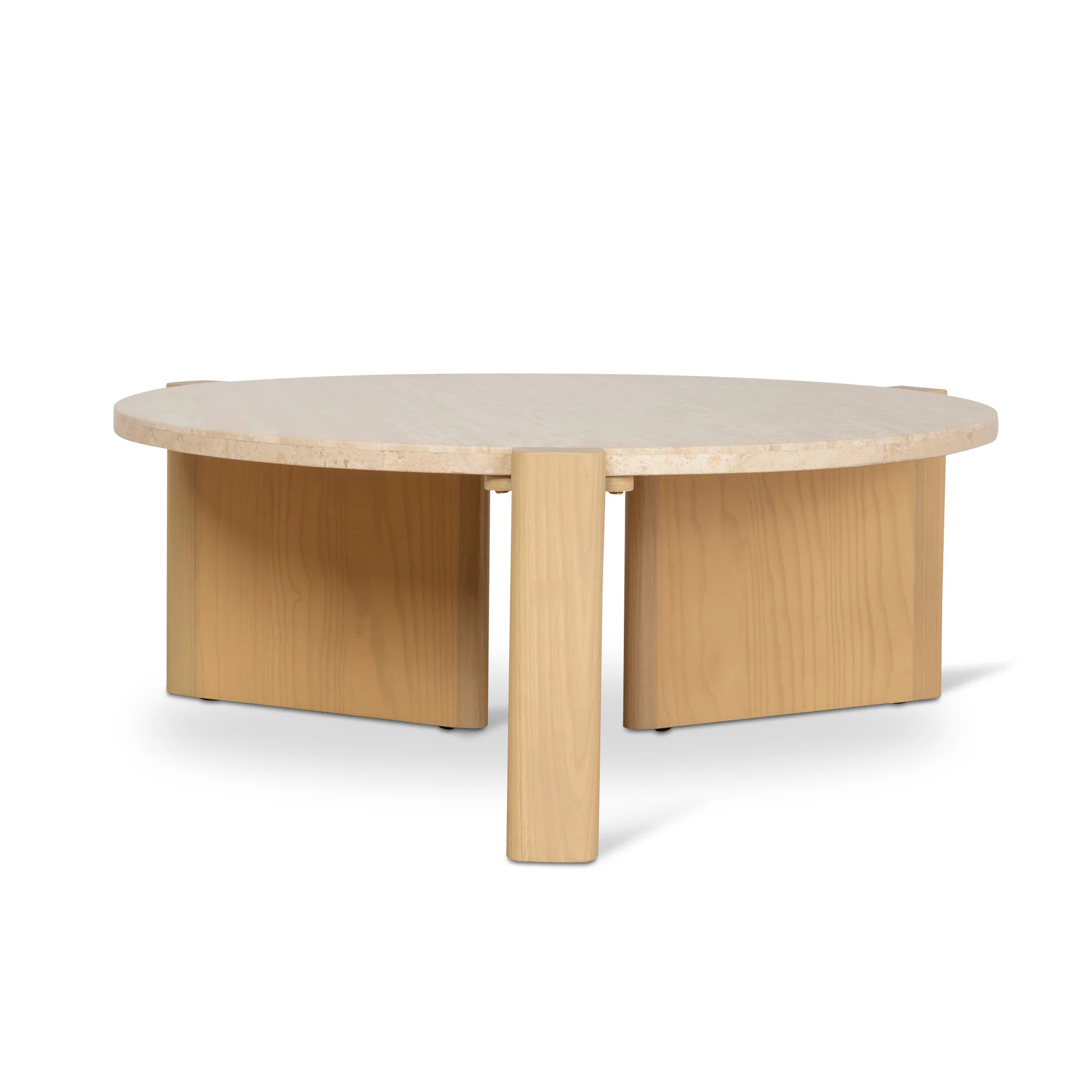 CCF8743-KK Travertine Top Round Nested Table - Creme Ash - Image 5