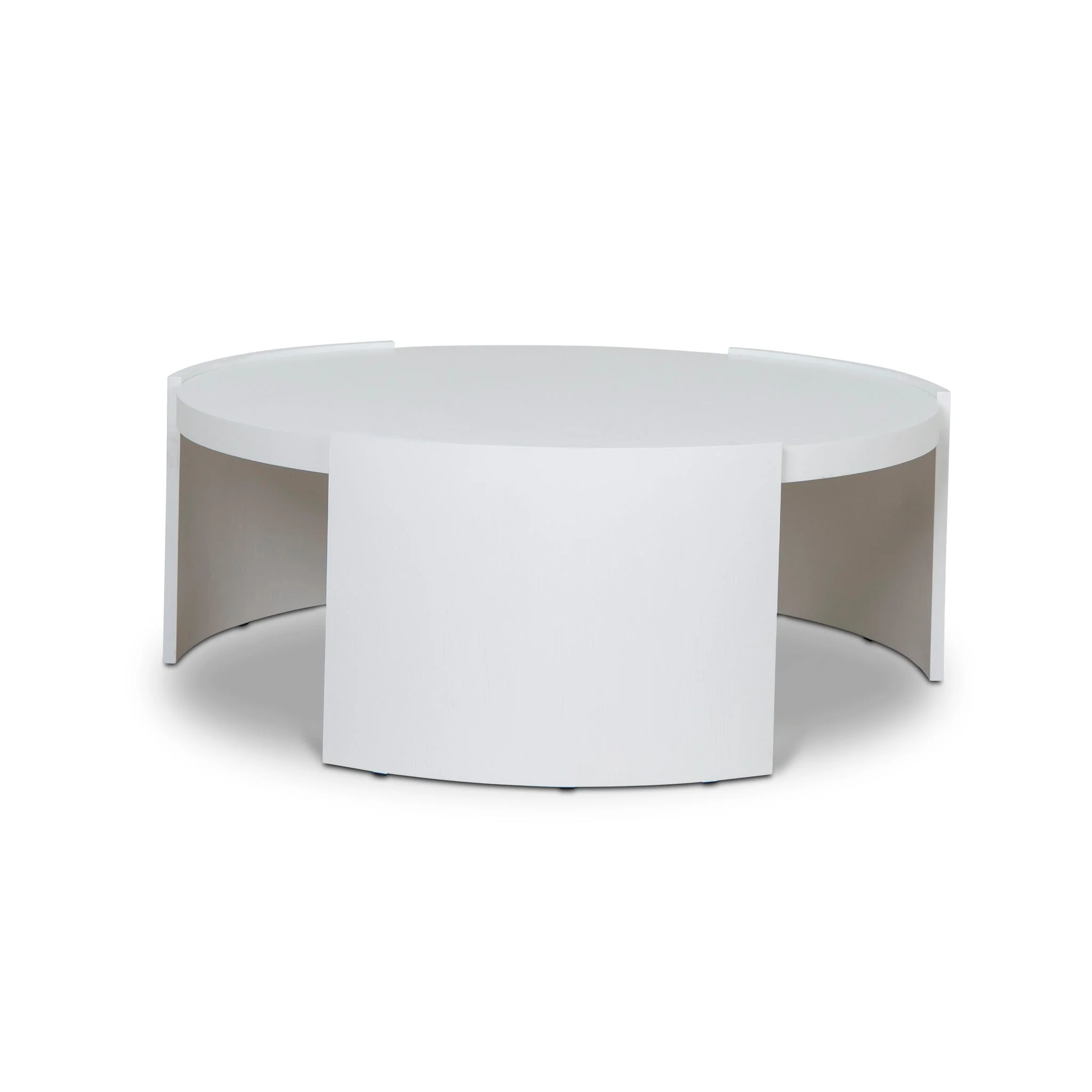 CCF8975-CN 100cm Wooden Round Coffee Table - White - Image 2