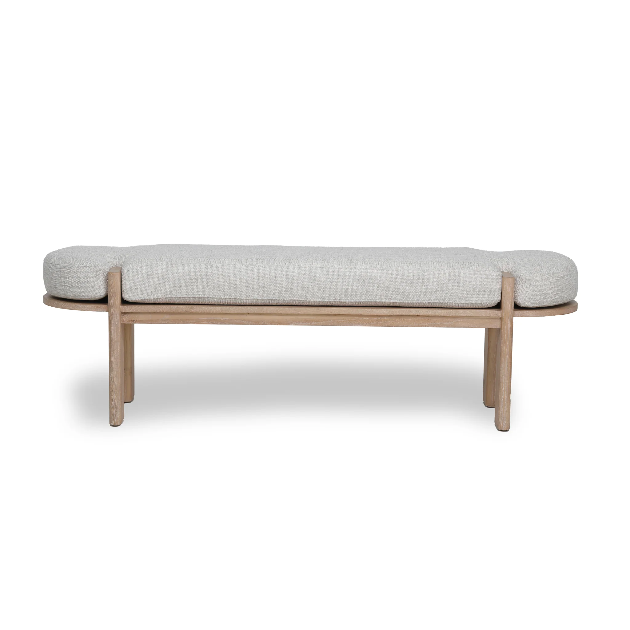 CDB10114-NI 1.6m Light Natural Elm Bench - Natural Linen - Image 2