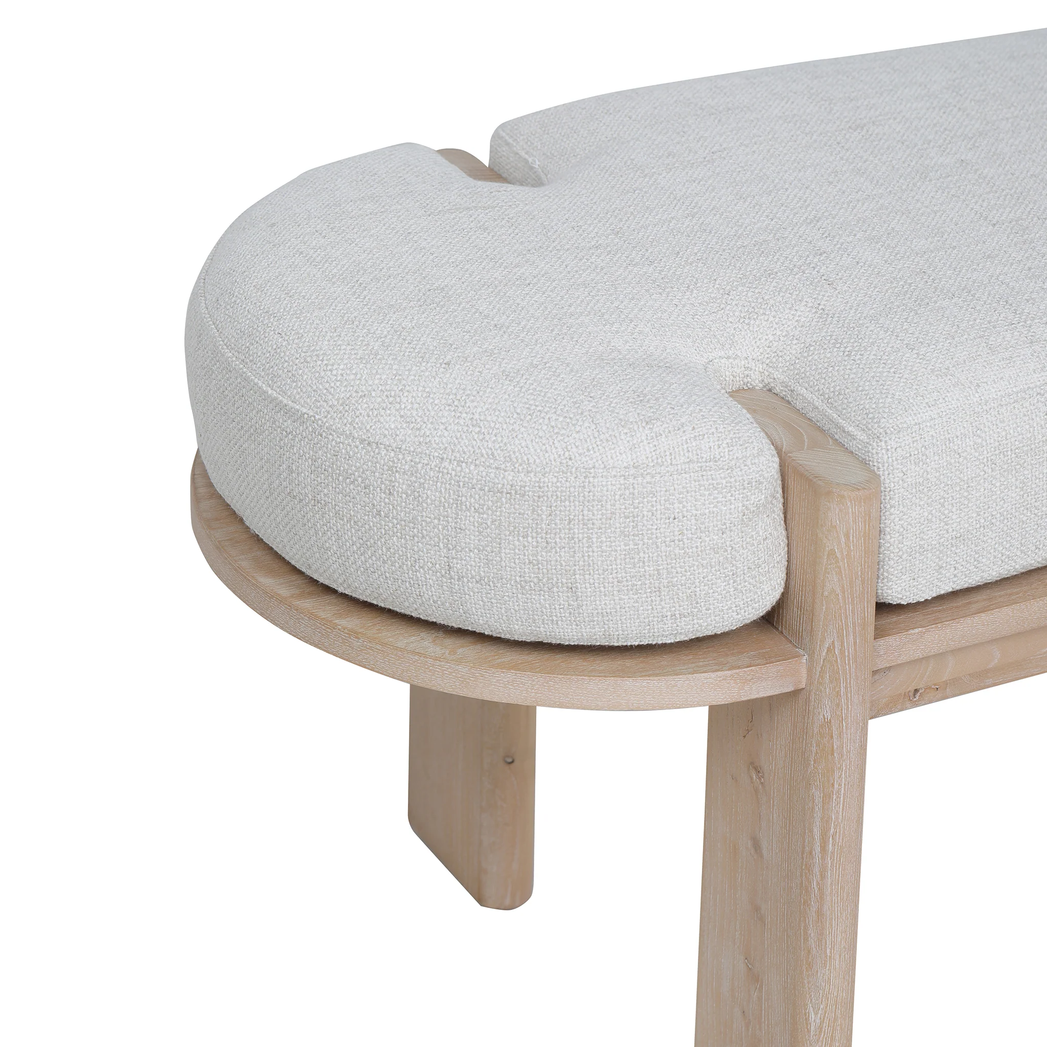 CDB10114-NI 1.6m Light Natural Elm Bench - Natural Linen - Image 3