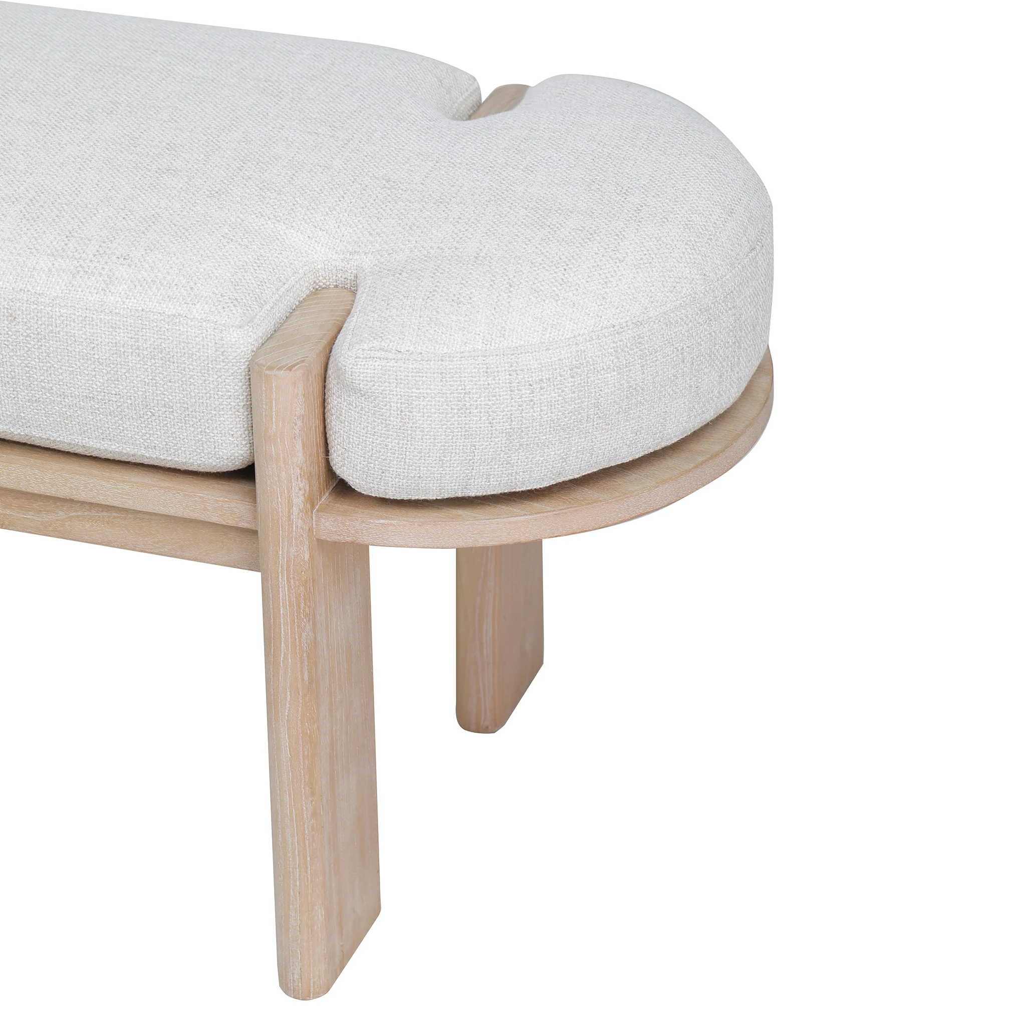CDB10114-NI 1.6m Light Natural Elm Bench - Natural Linen - Image 4
