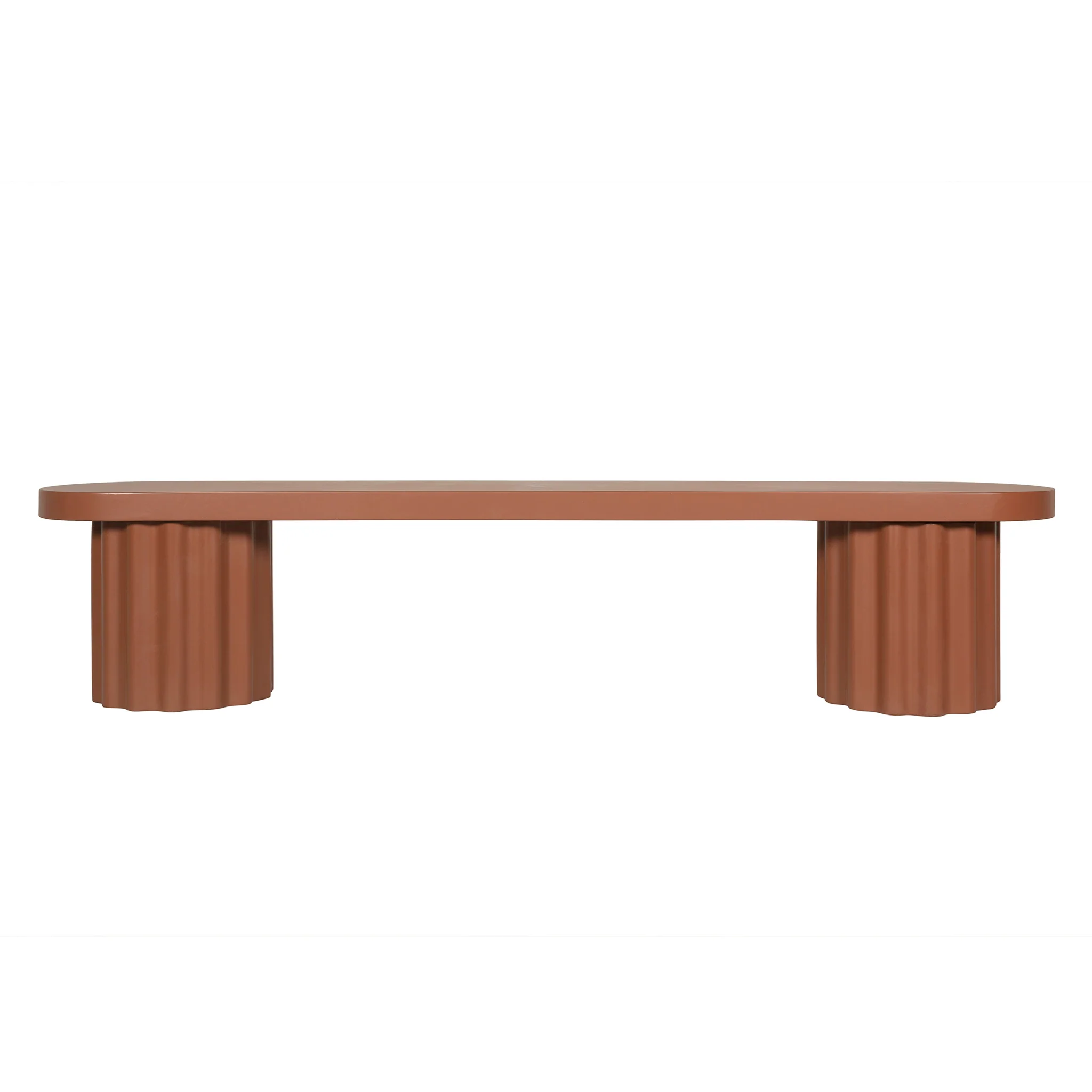 CDB12290-CO 2.1m Concrete Bench - Terracotta - Image 2