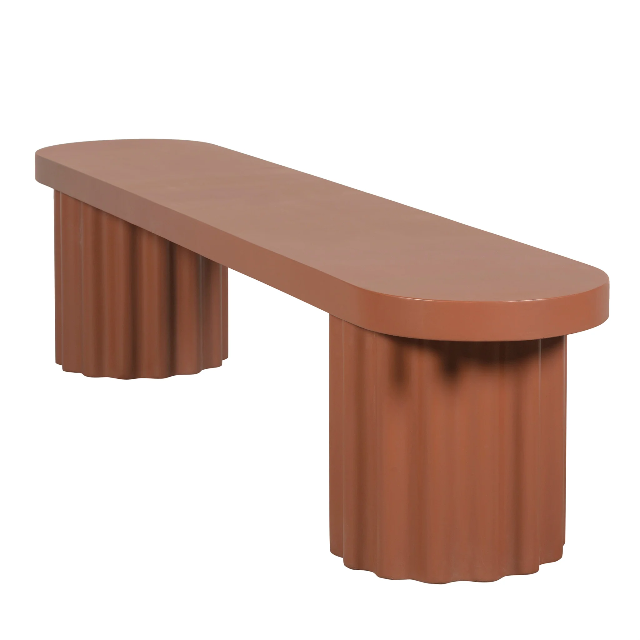 CDB12290-CO 2.1m Concrete Bench - Terracotta - Image 3