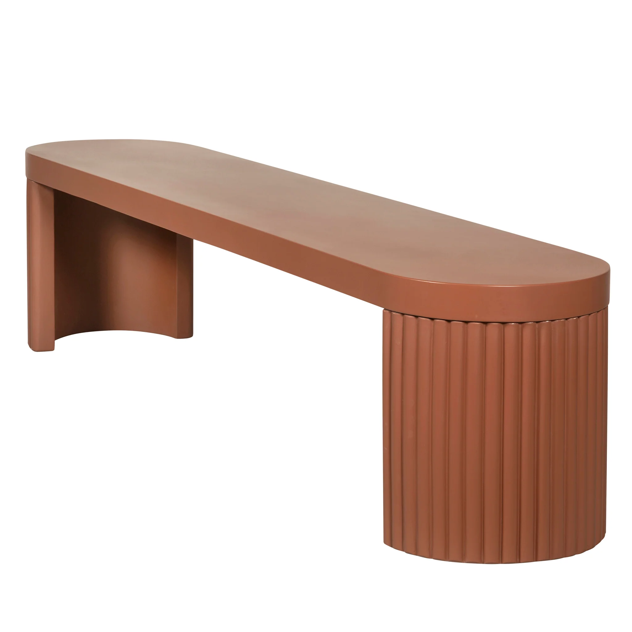 CDB12298-CO 2m Concrete Bench - Terracotta - Image 7
