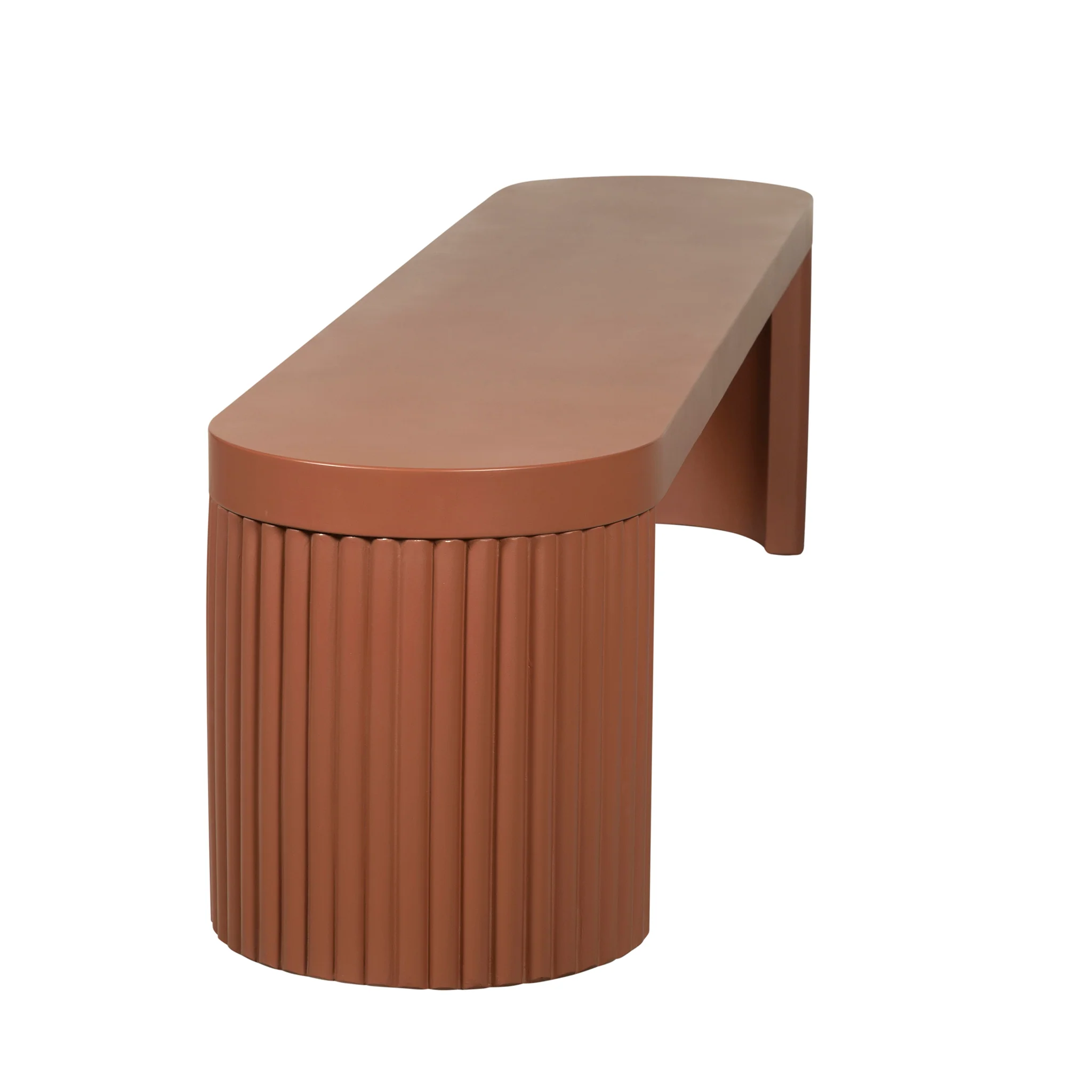 CDB12298-CO 2m Concrete Bench - Terracotta - Image 8