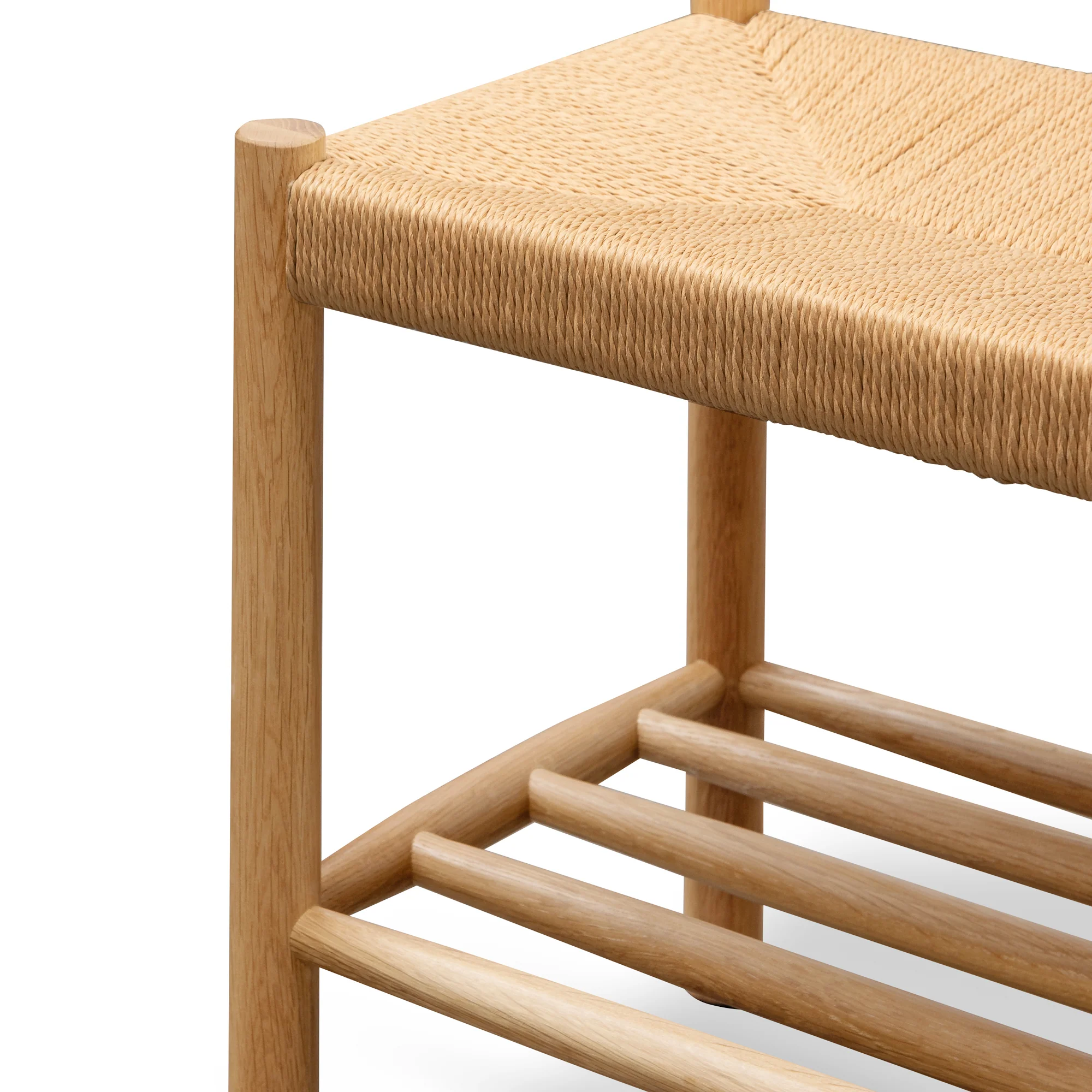 CDB2974-OW 110cm Oak Bench - Natural Seat - Image 8