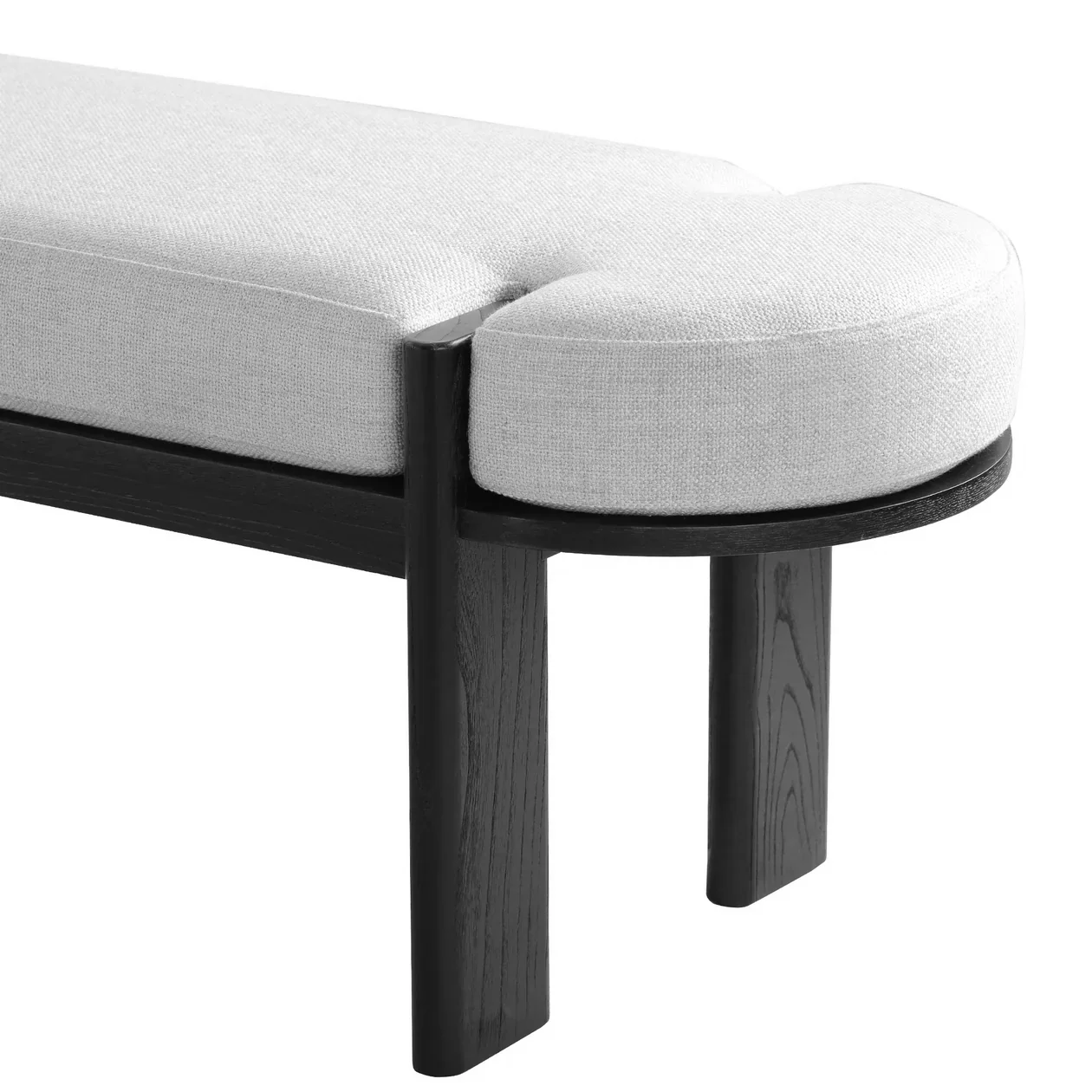 CDB8664-NI 1.6m Black Elm Bench - Natural Linen - Image 3