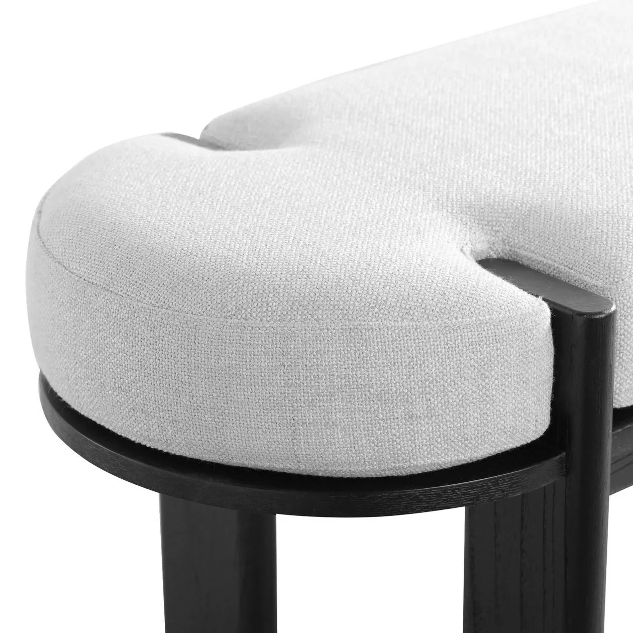 CDB8664-NI 1.6m Black Elm Bench - Natural Linen - Image 4