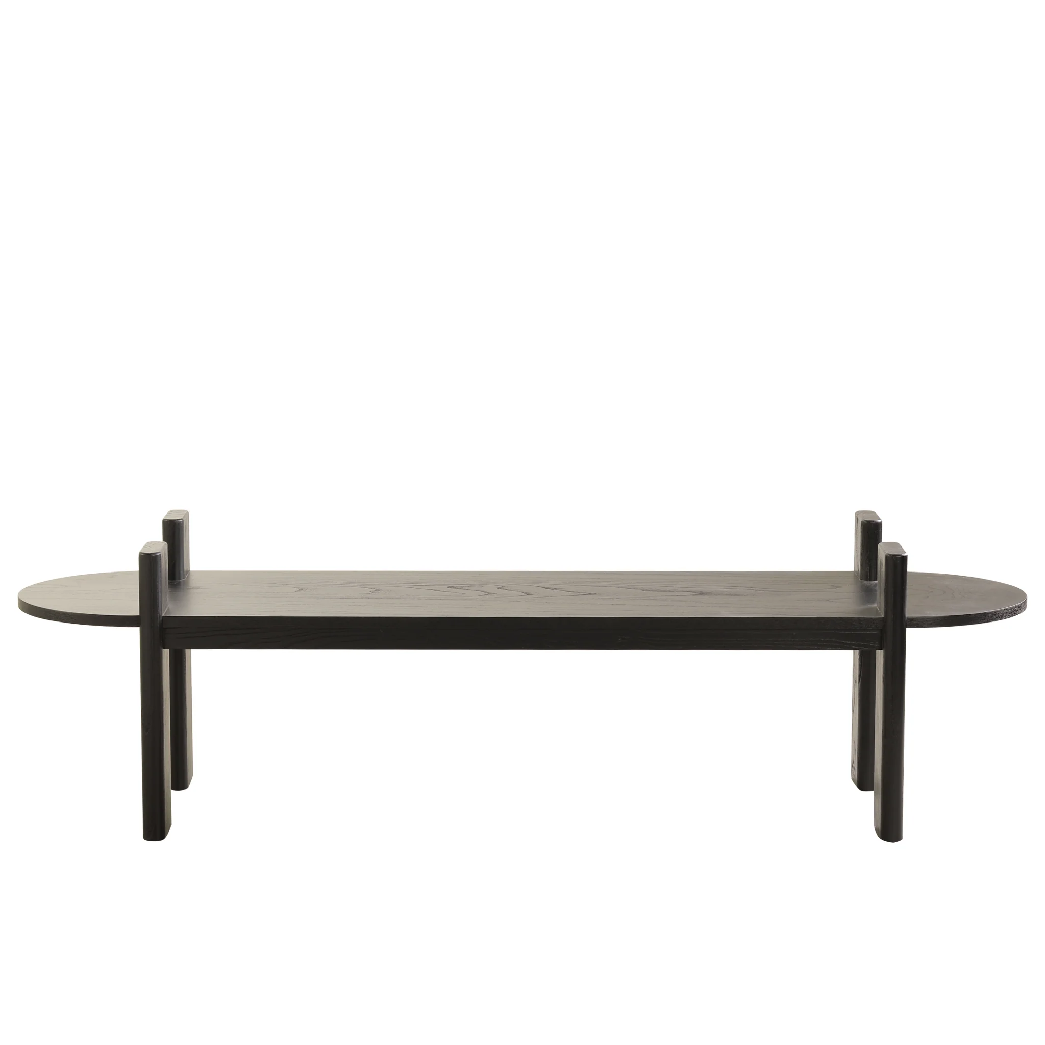 CDB8664-NI 1.6m Black Elm Bench - Natural Linen - Image 6