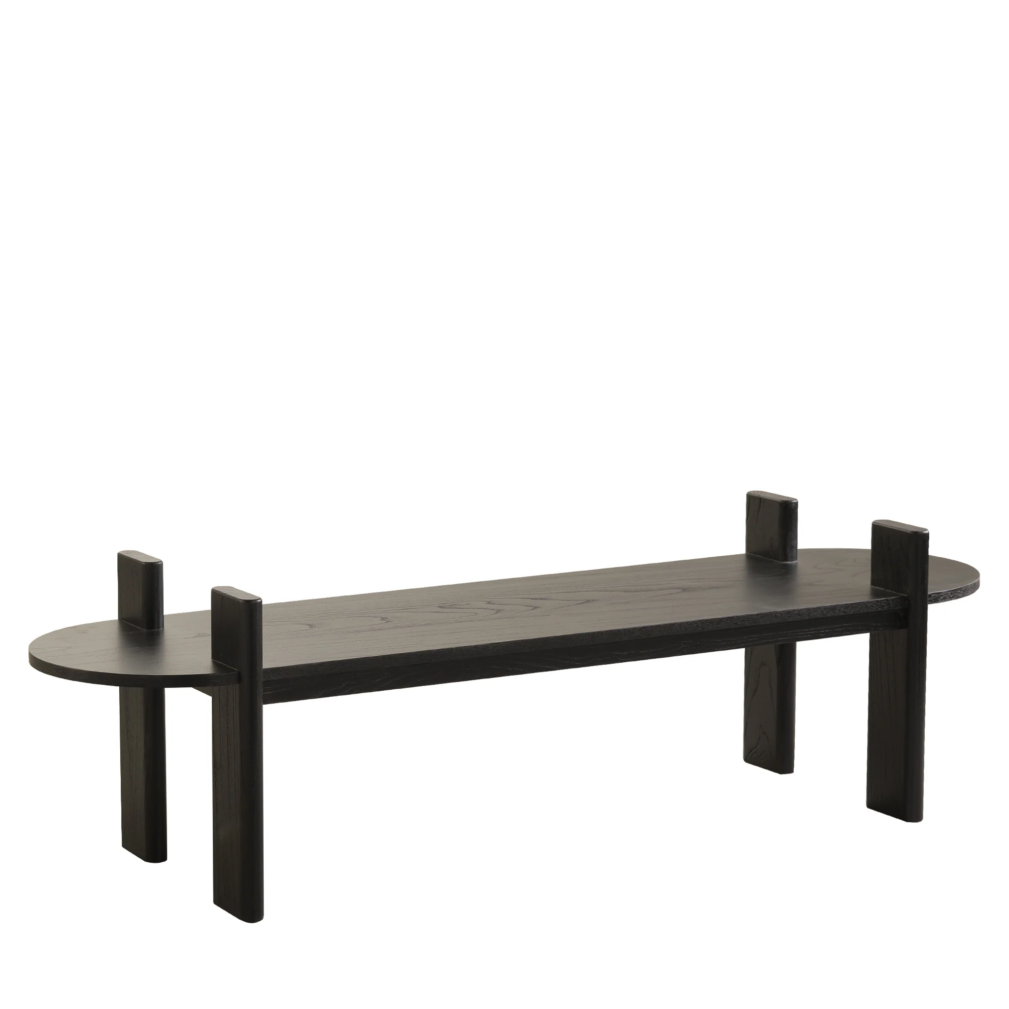 CDB8664-NI 1.6m Black Elm Bench - Natural Linen - Image 8