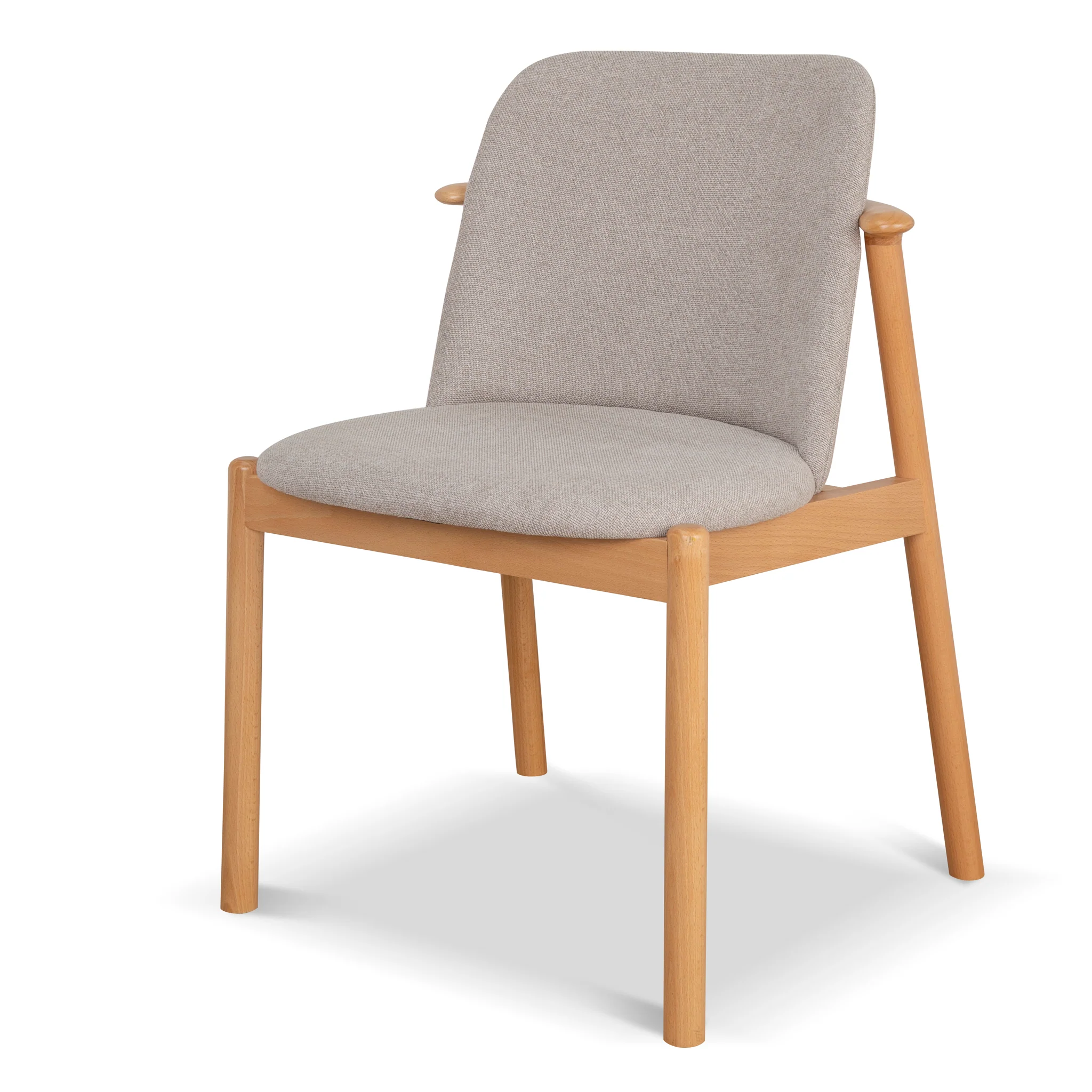 CDC10056-SDx2 Natural Dining Chair - Grey Seat (Set of 2) - Image 2