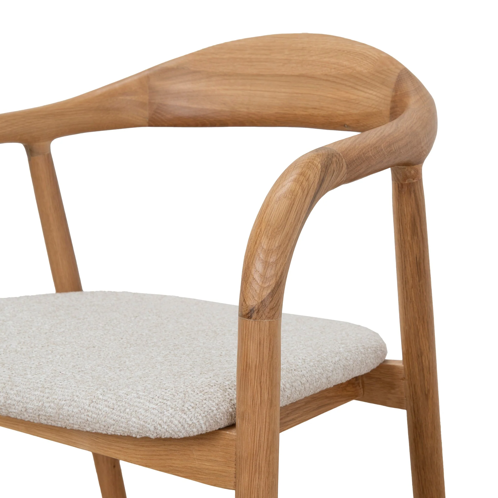 CDC10183-SD Natural Dining Armchair - Beige (Set of 2) - Image 8