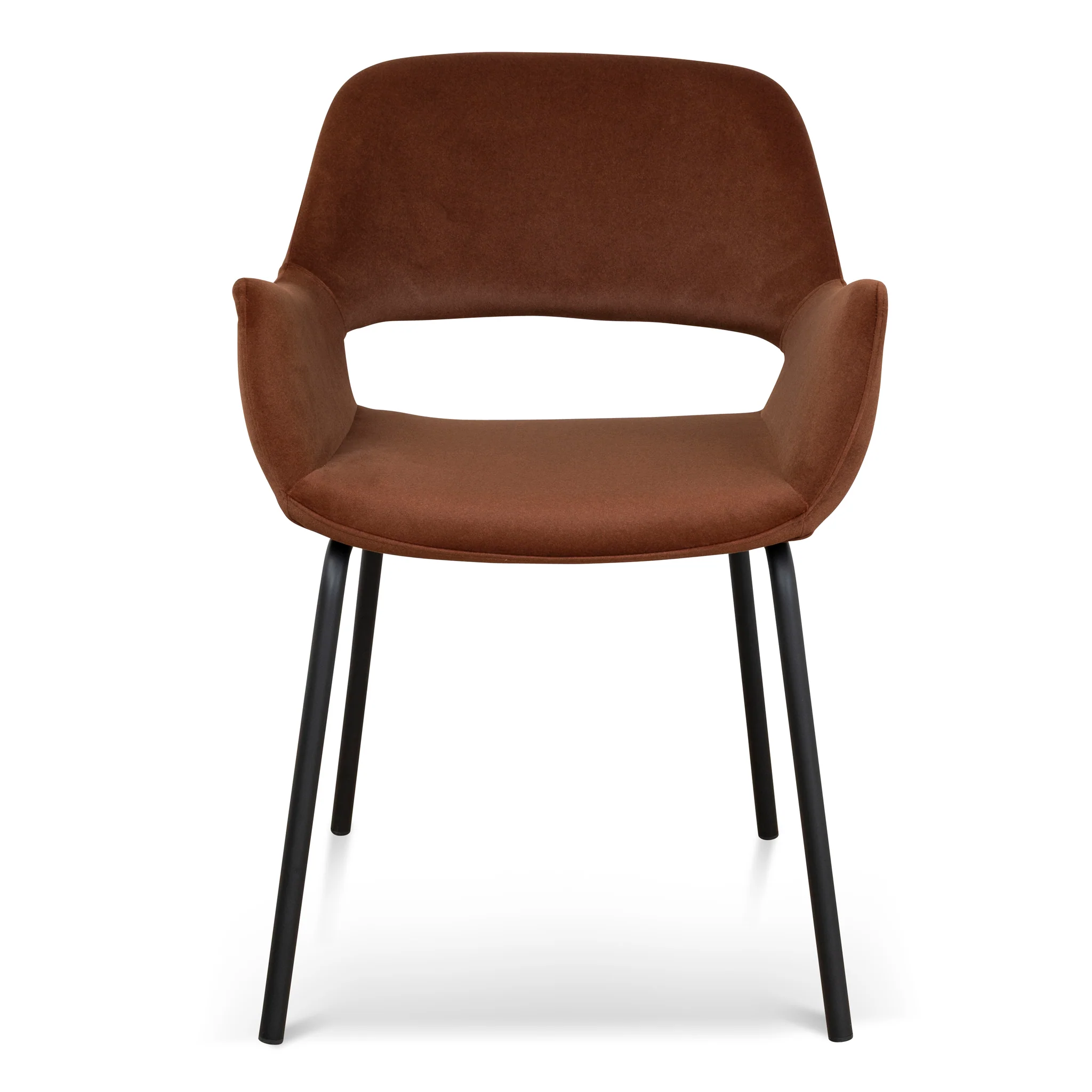 CDC10221-FH Black Dining Chair - Burnt Brown Seat (Set of 2) - Image 2