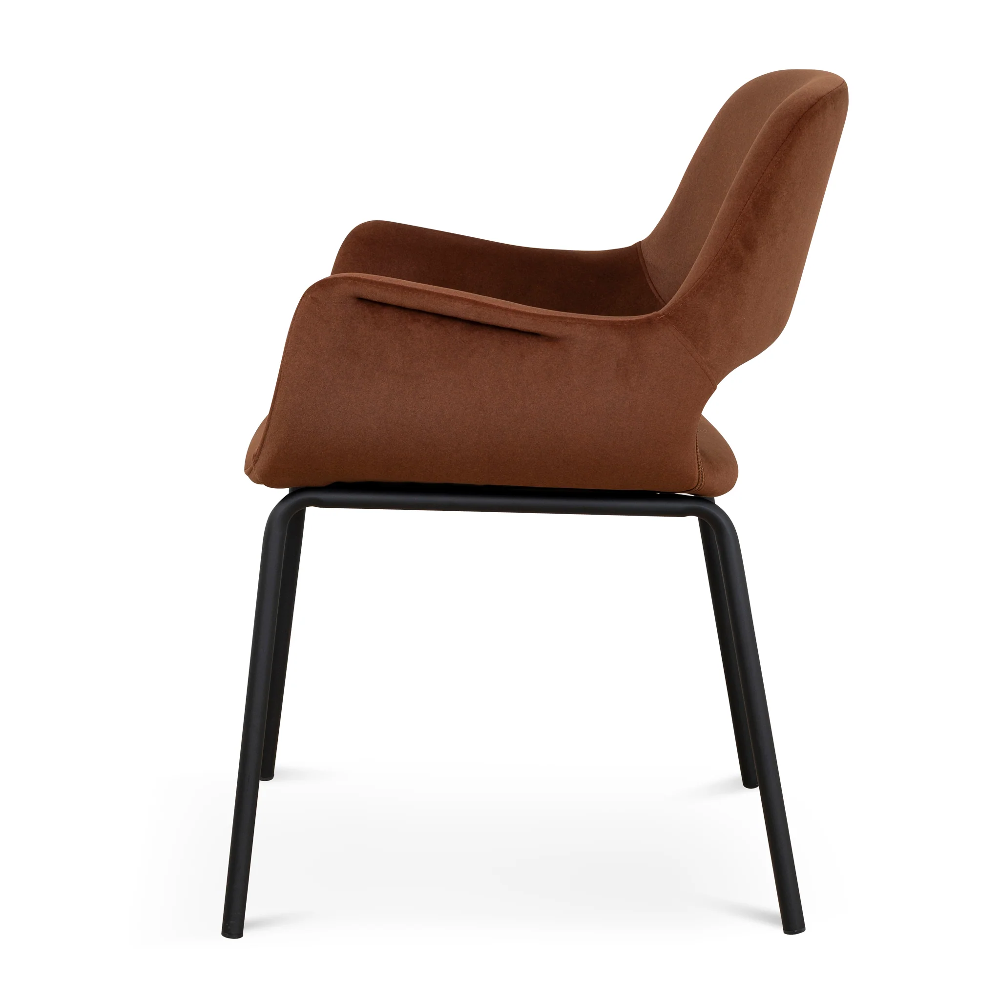 CDC10221-FH Black Dining Chair - Burnt Brown Seat (Set of 2) - Image 3