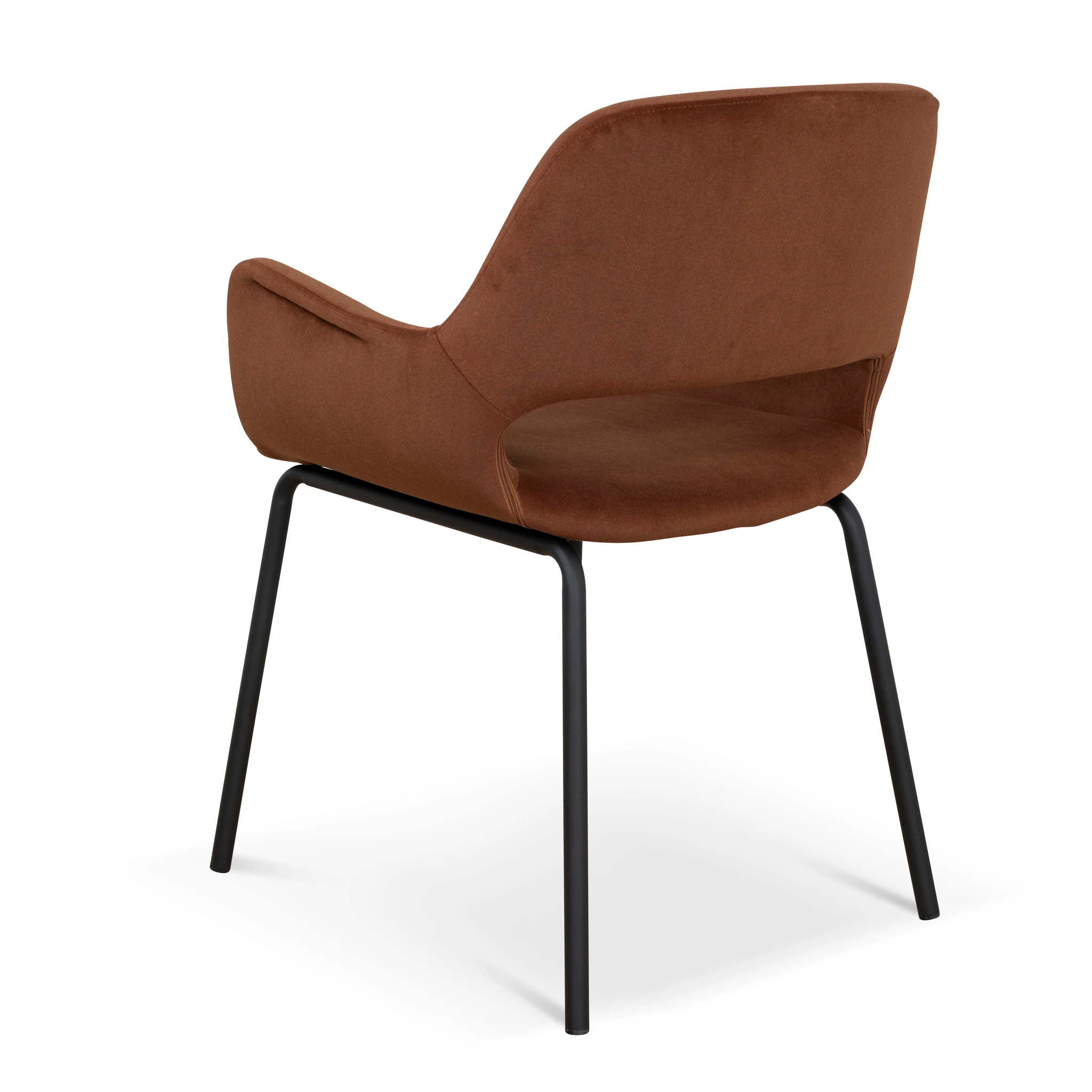 CDC10221-FH Black Dining Chair - Burnt Brown Seat (Set of 2) - Image 4