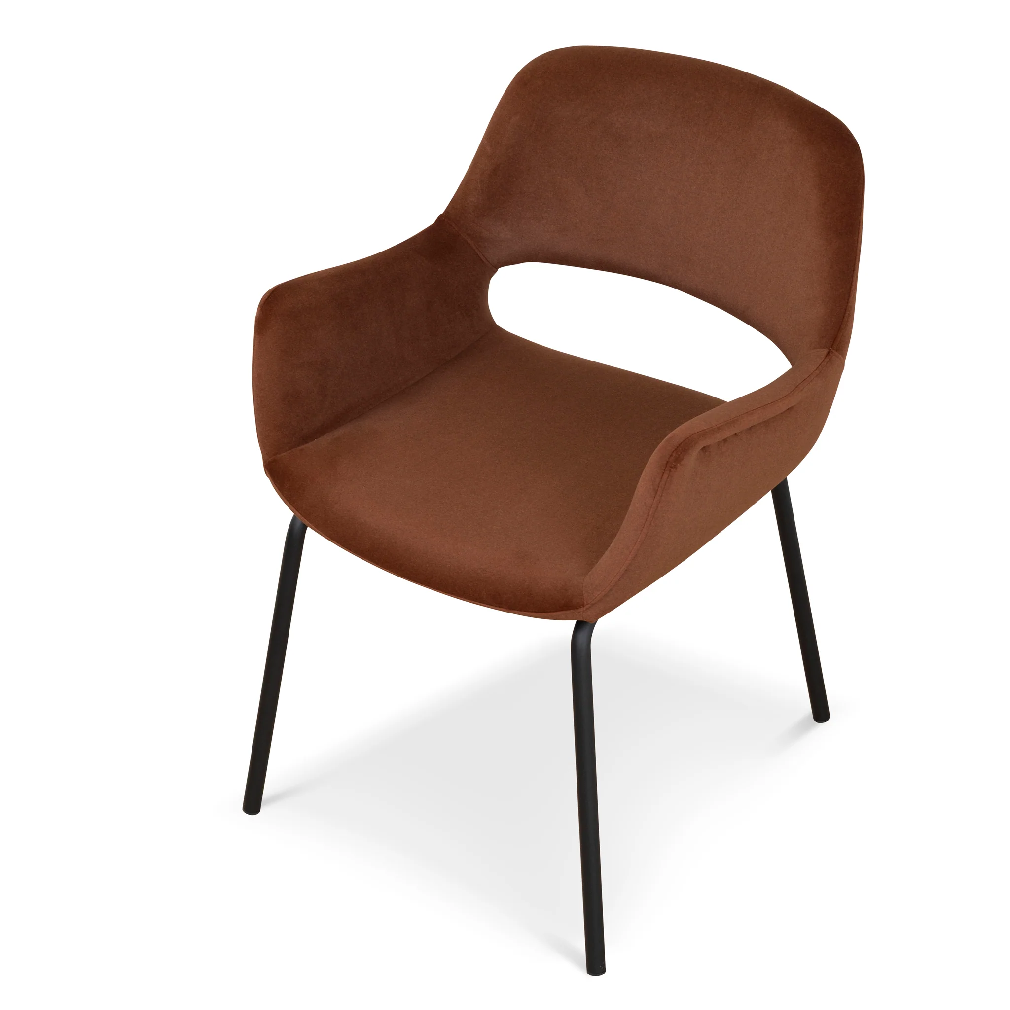 CDC10221-FH Black Dining Chair - Burnt Brown Seat (Set of 2) - Image 6