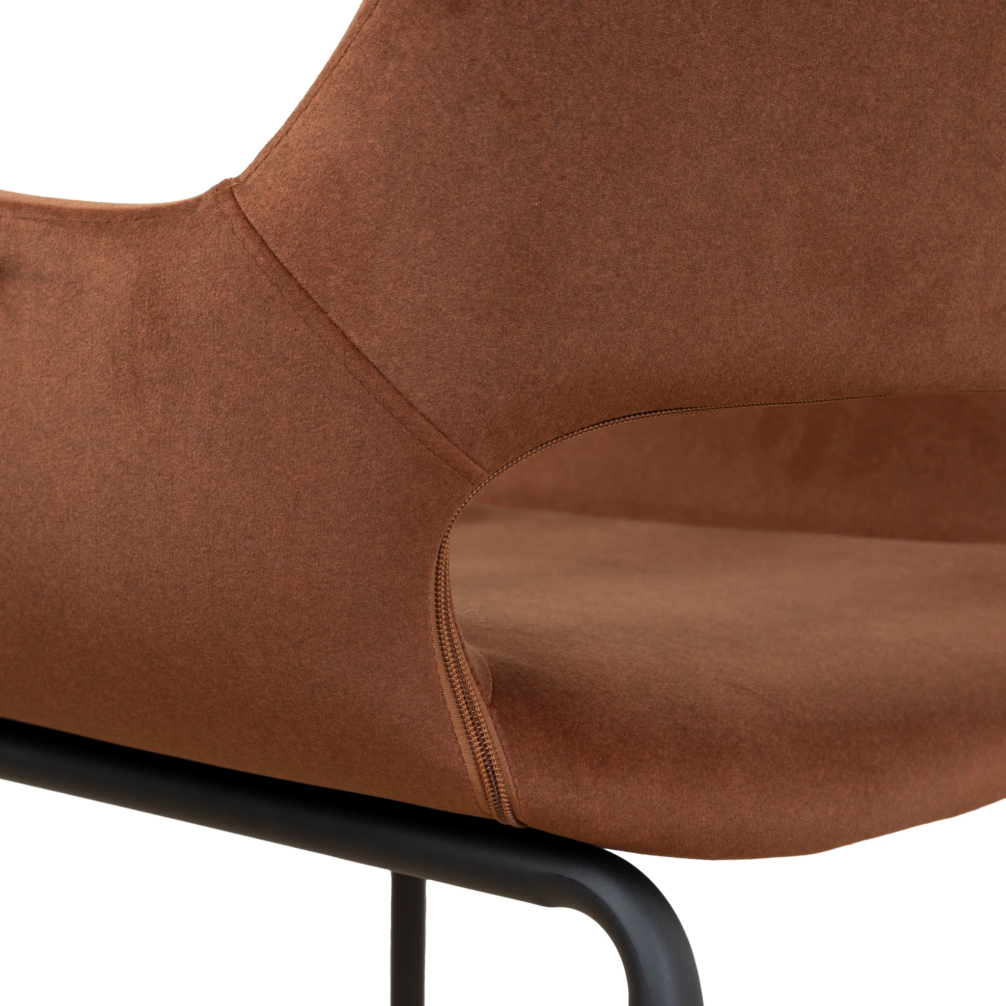CDC10221-FH Black Dining Chair - Burnt Brown Seat (Set of 2) - Image 7