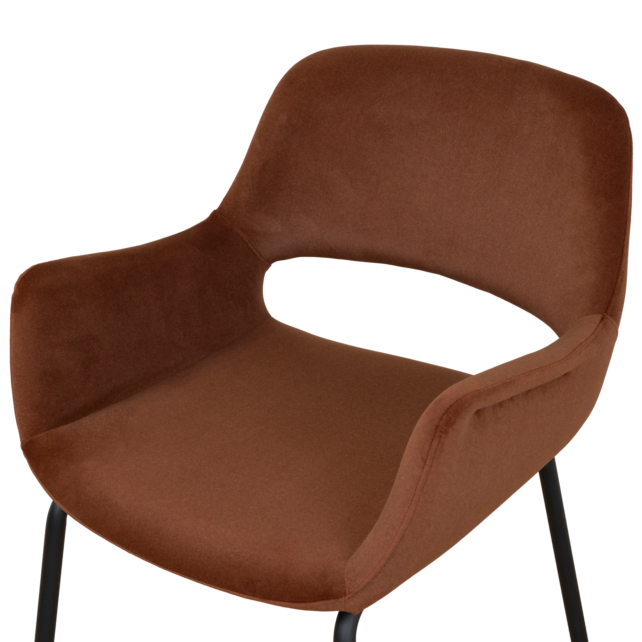 CDC10221-FH Black Dining Chair - Burnt Brown Seat (Set of 2) - Image 8