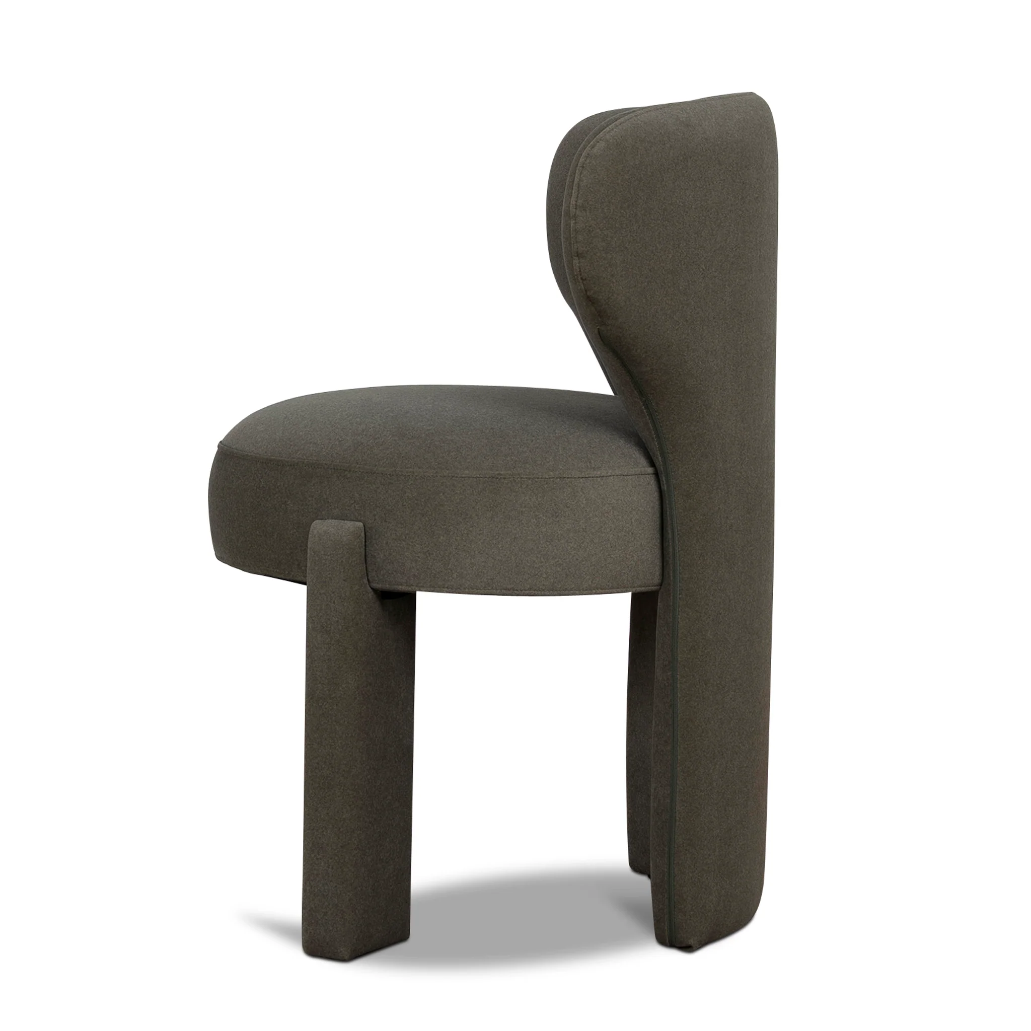 CDC10349-FH Fabric Dining Chair - Dark Moss Green - Image 3