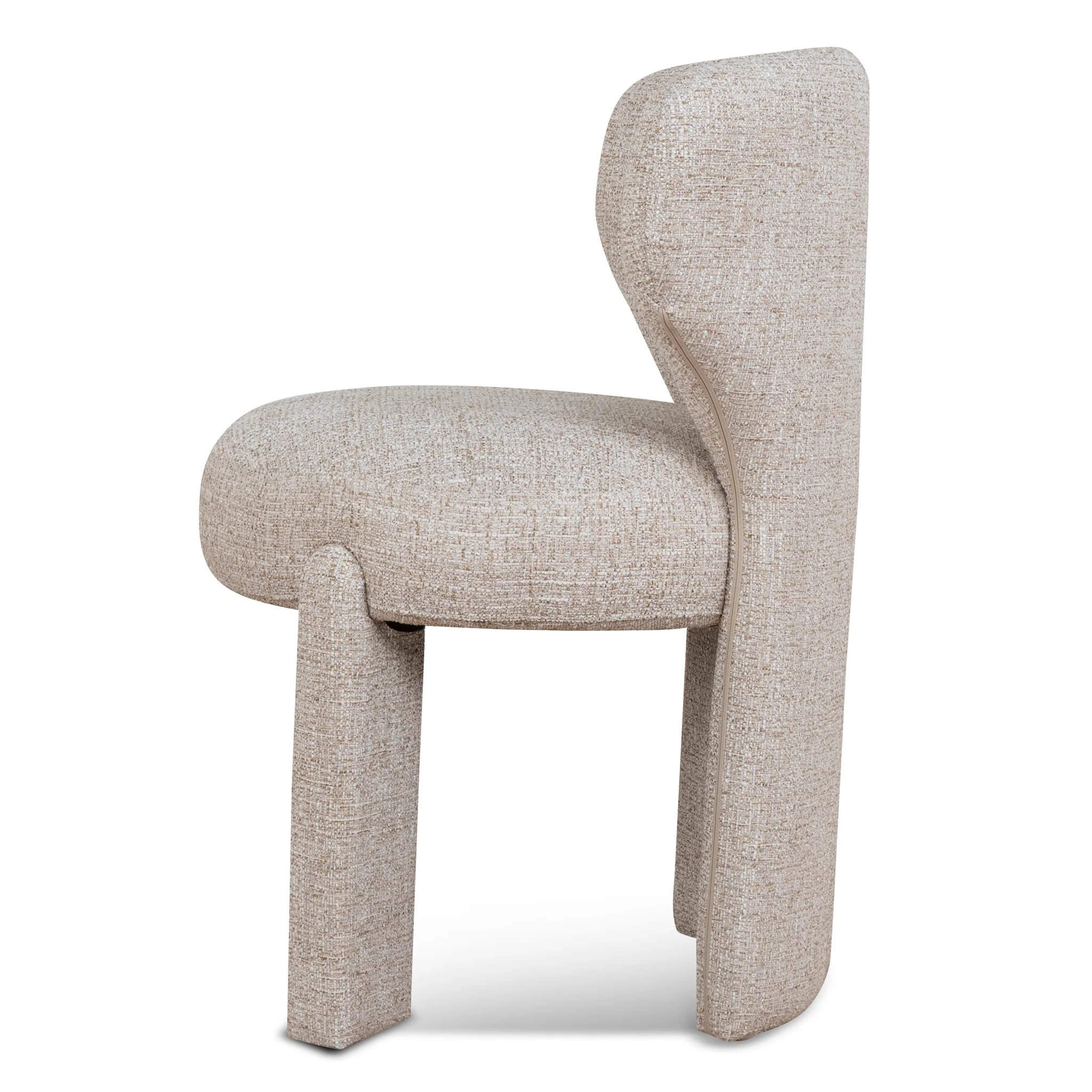 CDC10349-FH Fabric Dining Chair - Pale Beige - Image 3