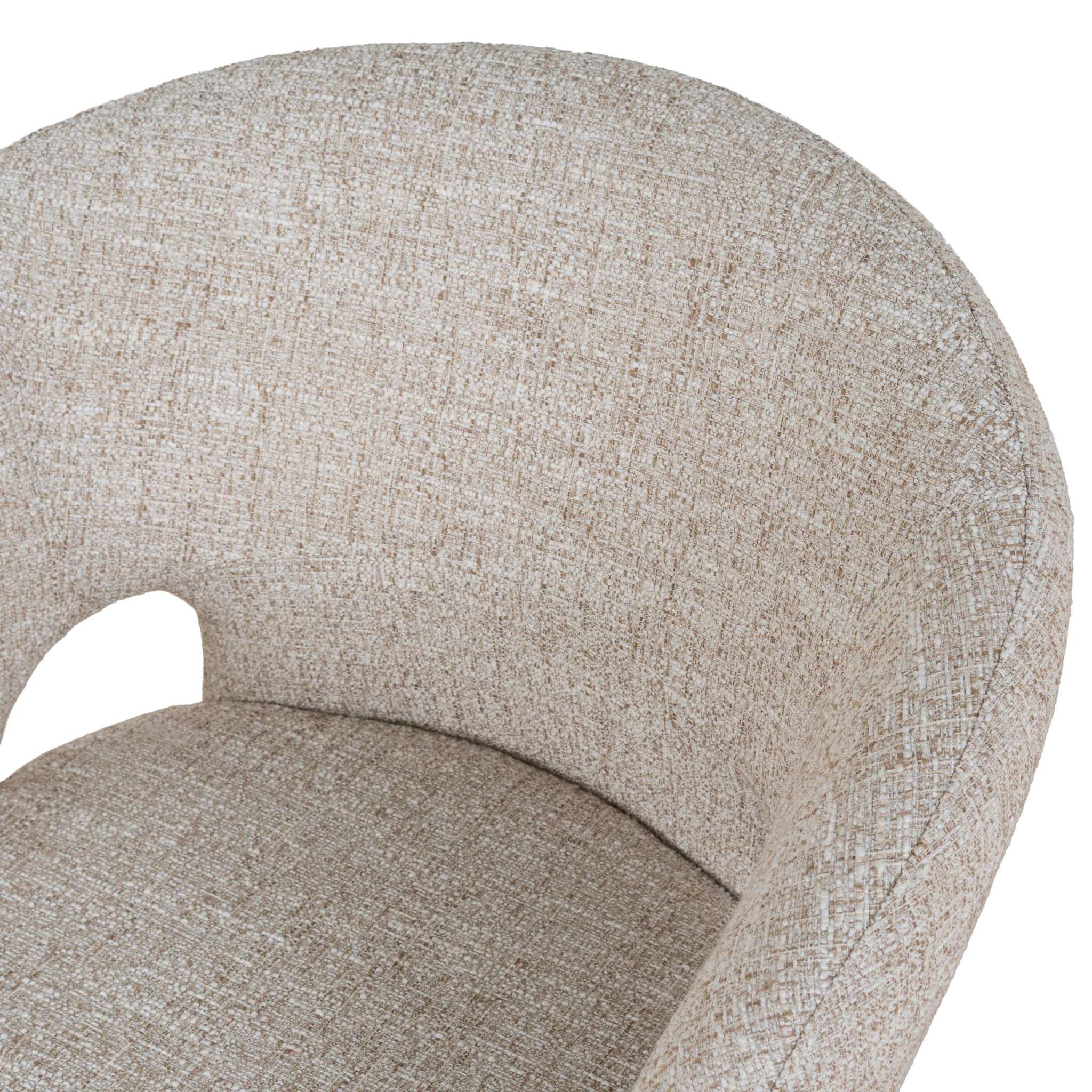 CDC10352-FH Fabric Dining Chair - Pale Beige - Image 12