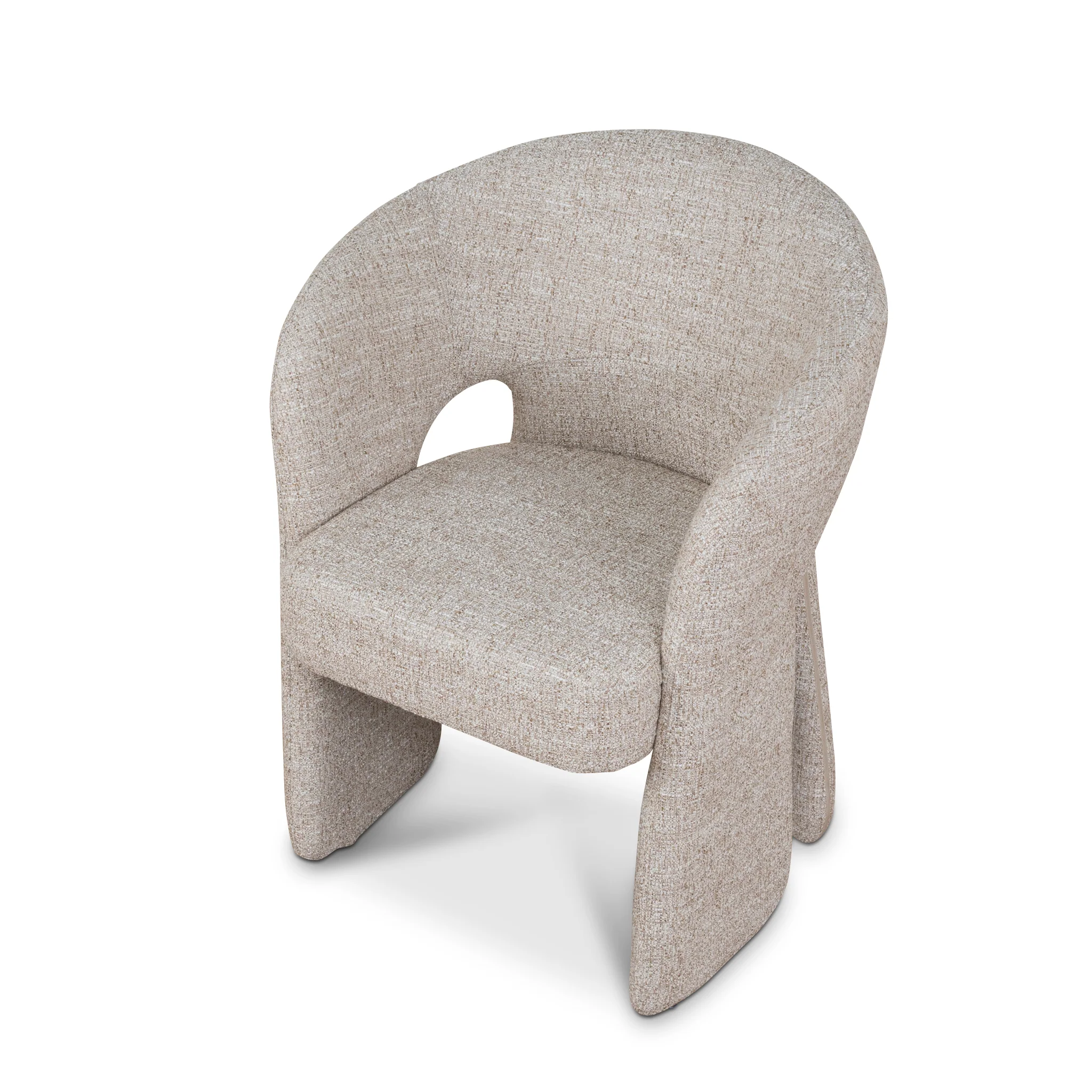 CDC10352-FH Fabric Dining Chair - Pale Beige - Image 6