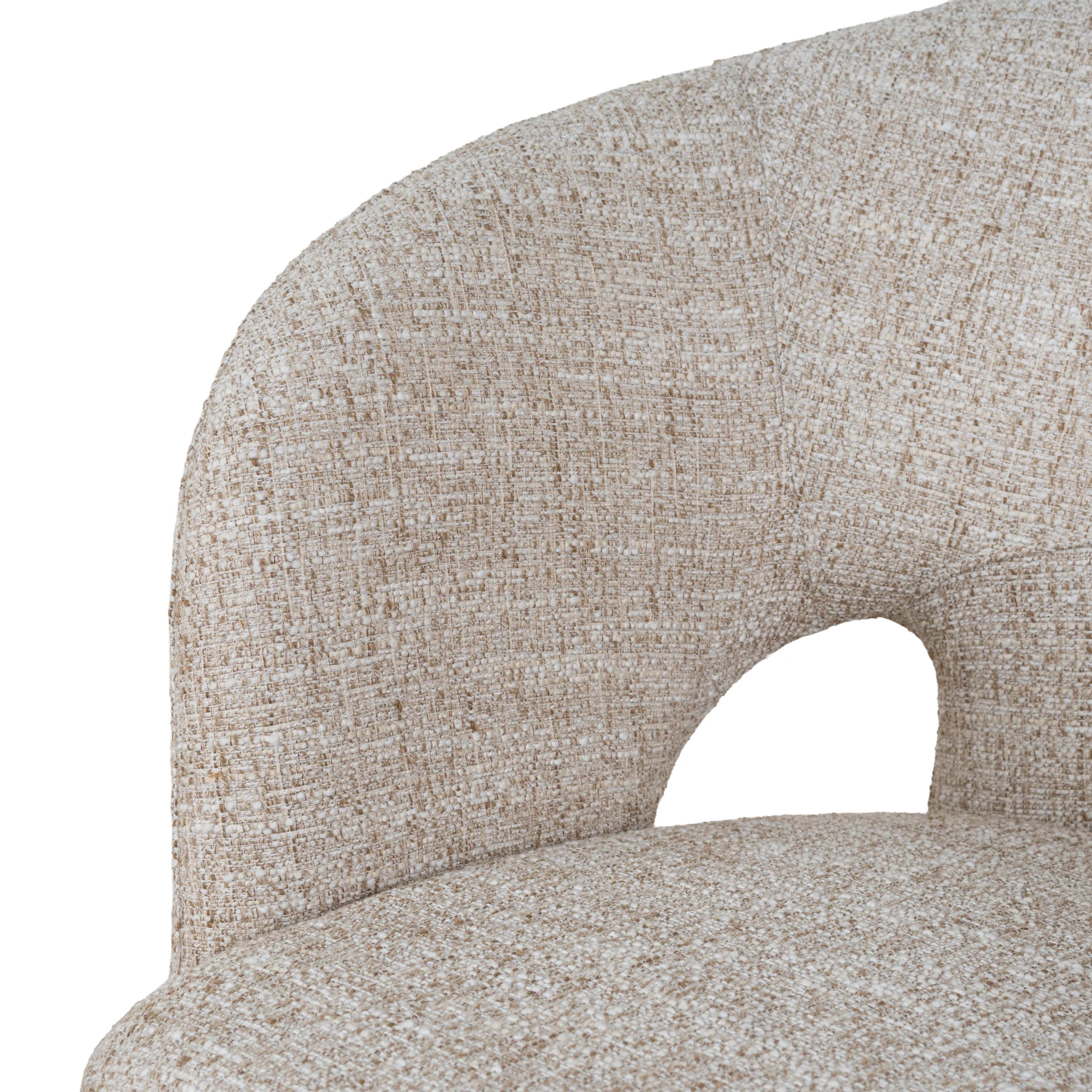CDC10352-FH Fabric Dining Chair - Pale Beige - Image 7
