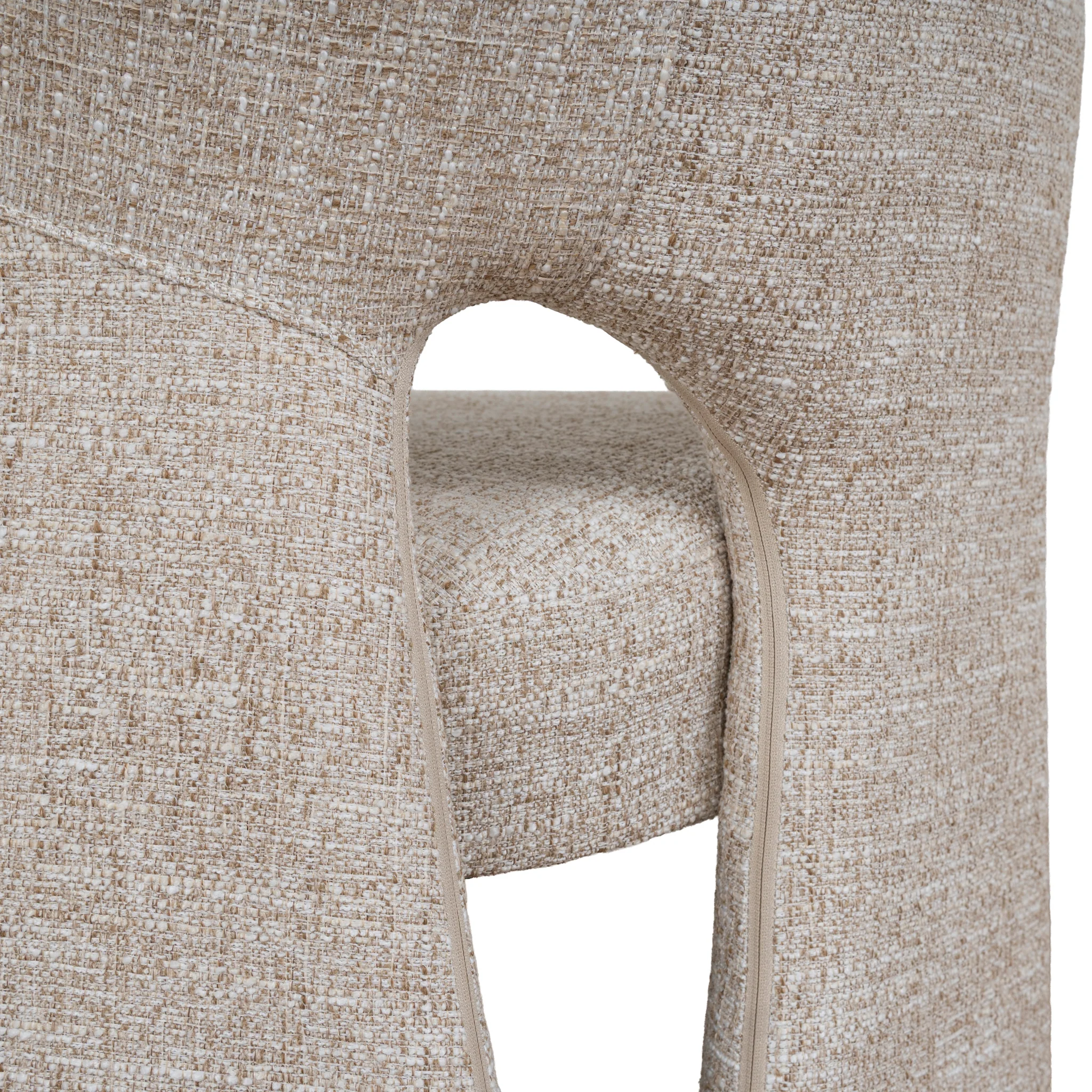 CDC10352-FH Fabric Dining Chair - Pale Beige - Image 9