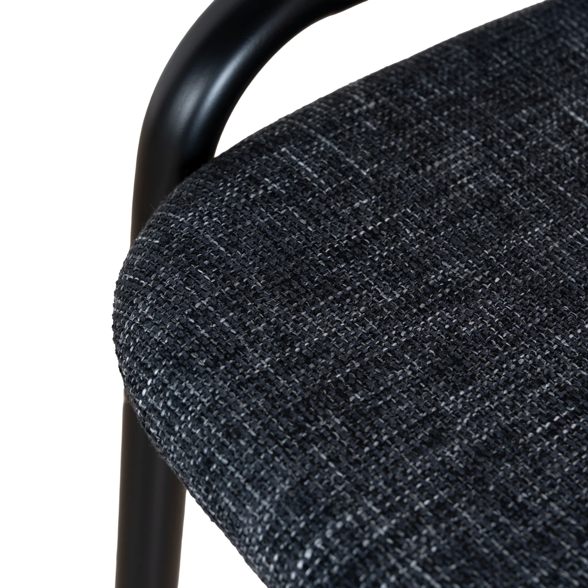 CDC12046-SD Fabric Dining Chair - Dark Grey with Rattan Back (Set of 2) - Image 11